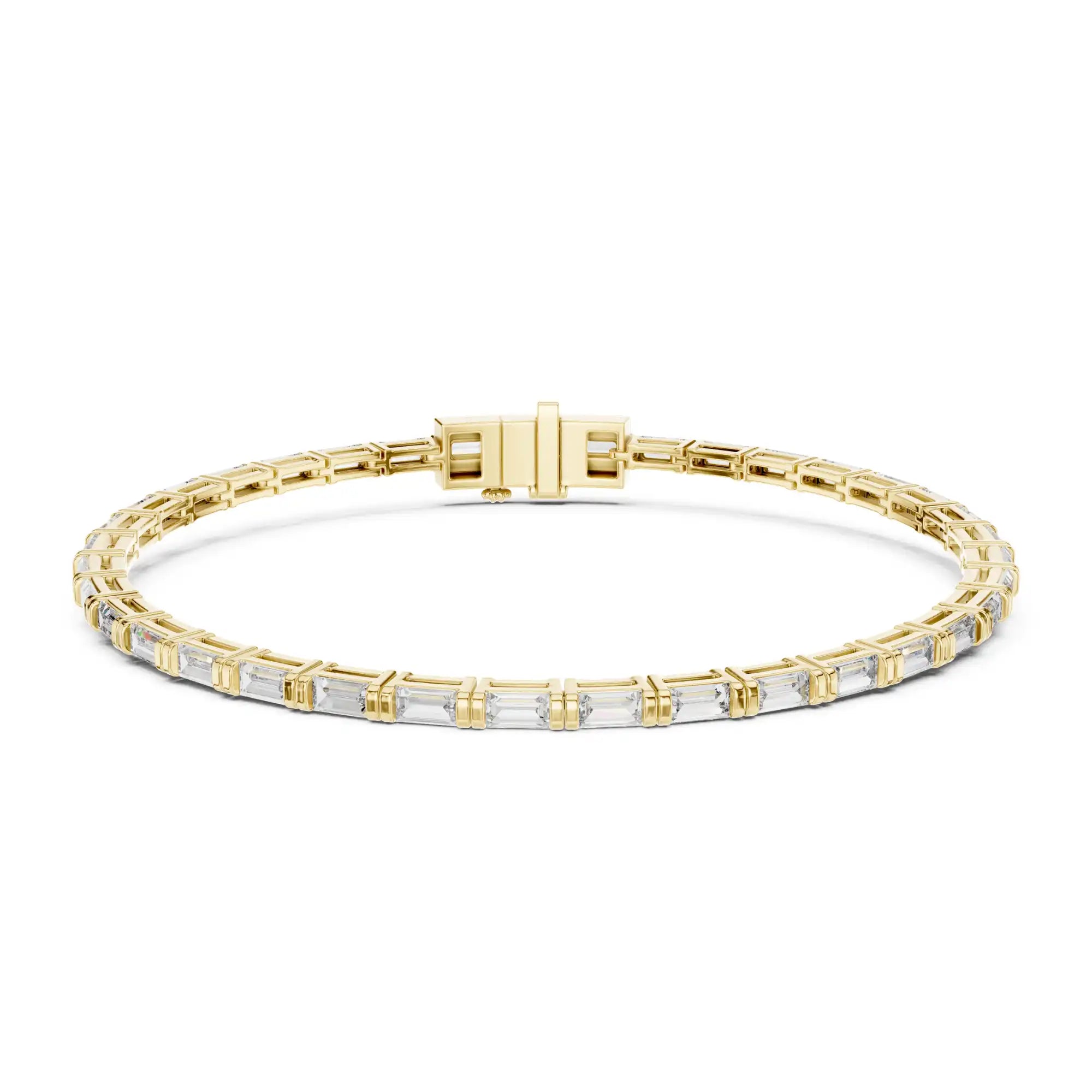 Baguette Cut Lab Diamond Tennis Bracelet For Women