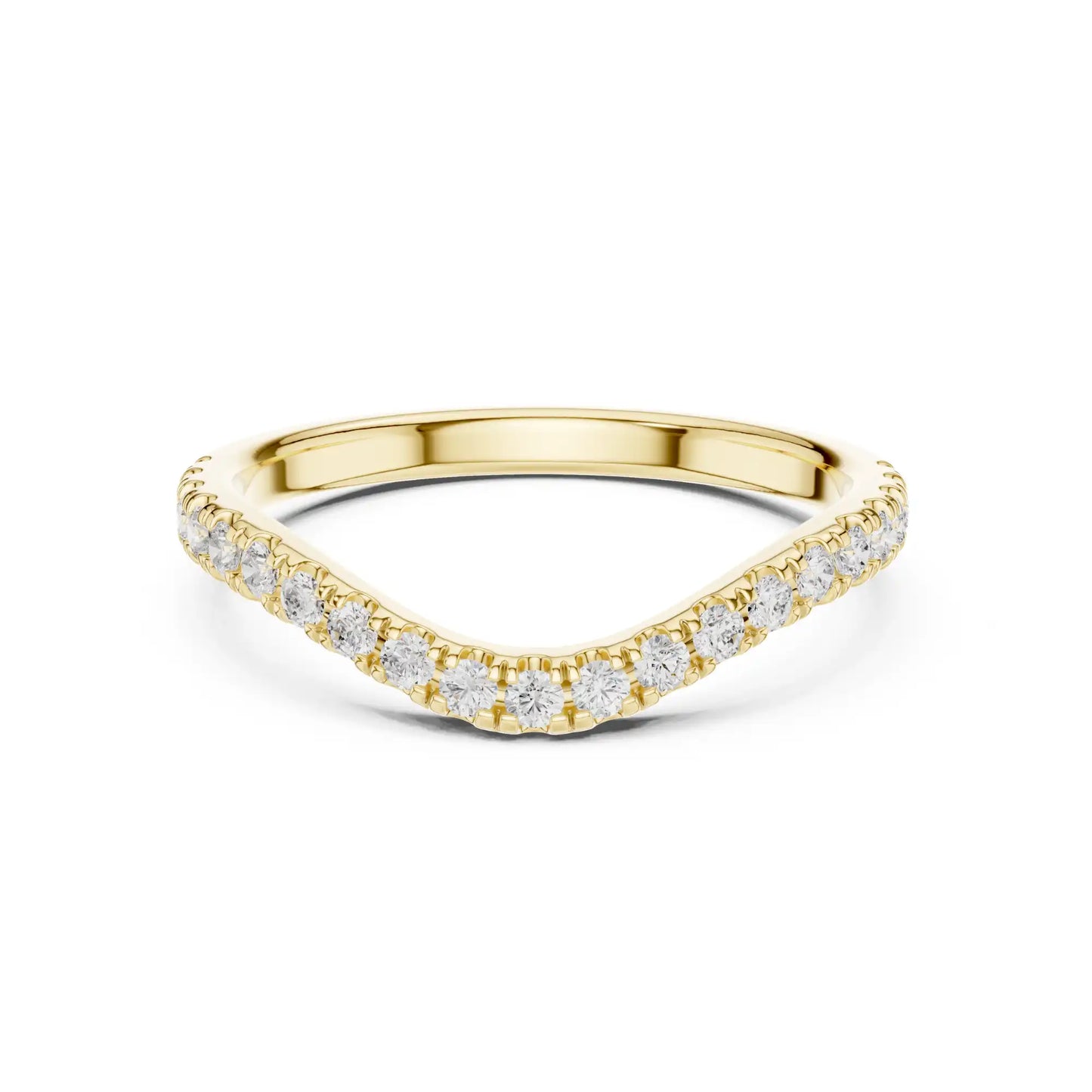 Curved Diamond Wedding Band | Nia