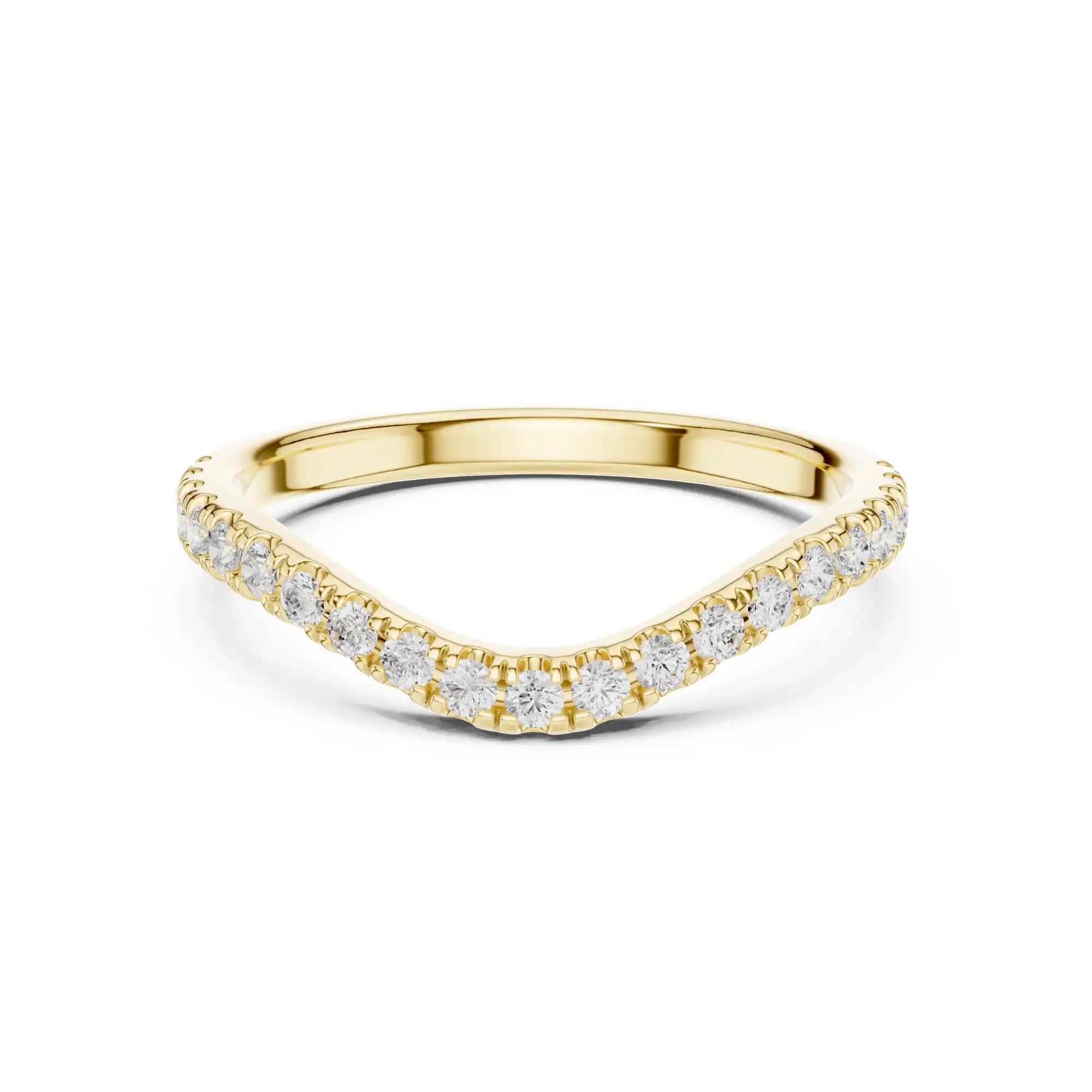 Curved Diamond Wedding Band | Nia