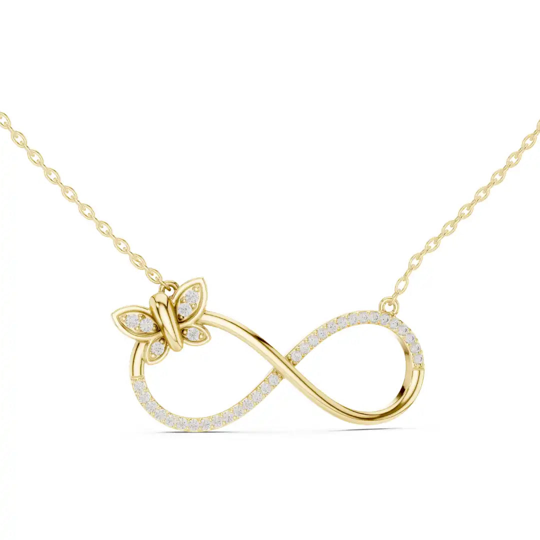Butterfly & Infinity Lab Grown Diamond Necklace | An Eternal Bloom - Aeterna