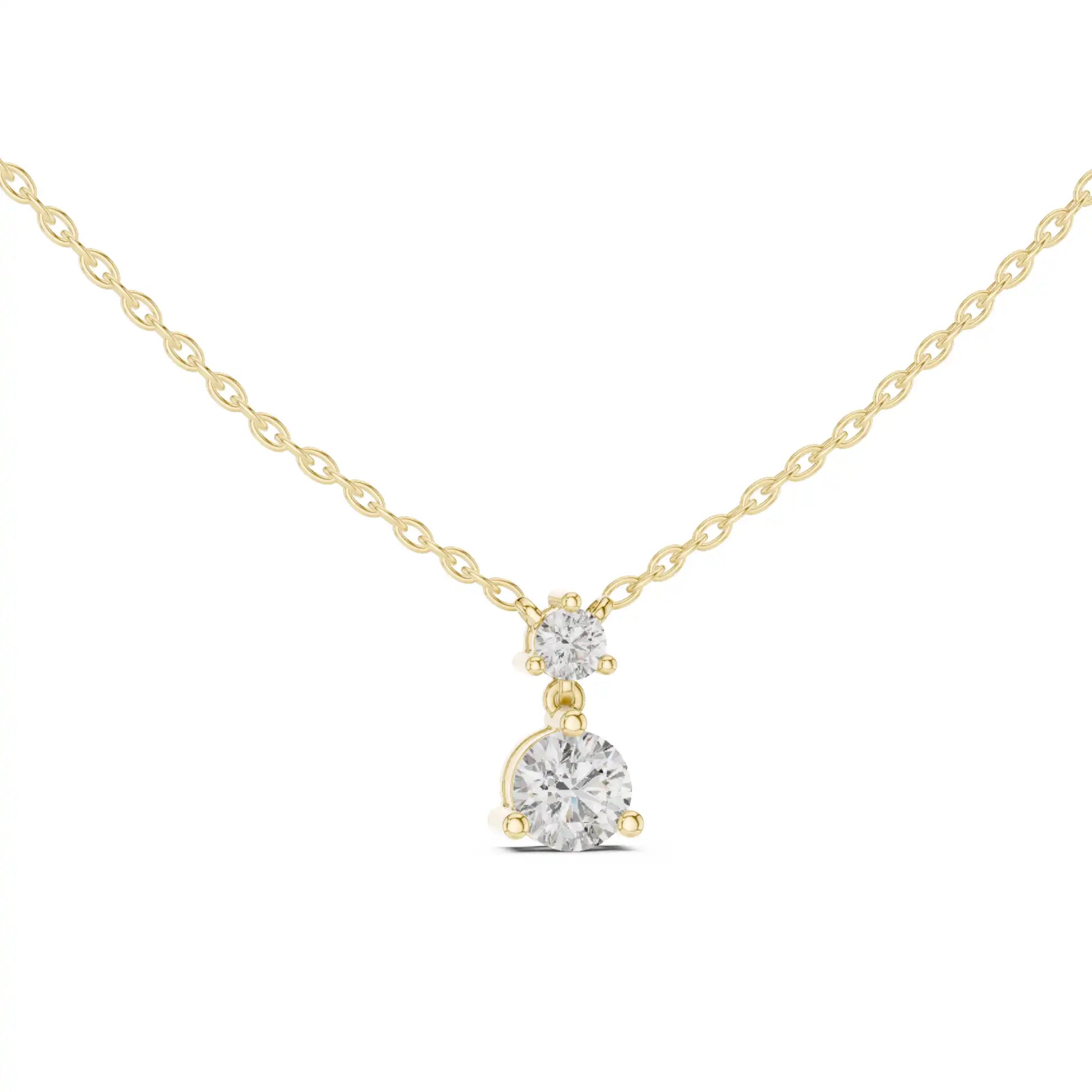 Round Lab Grown Diamond Drop Necklace