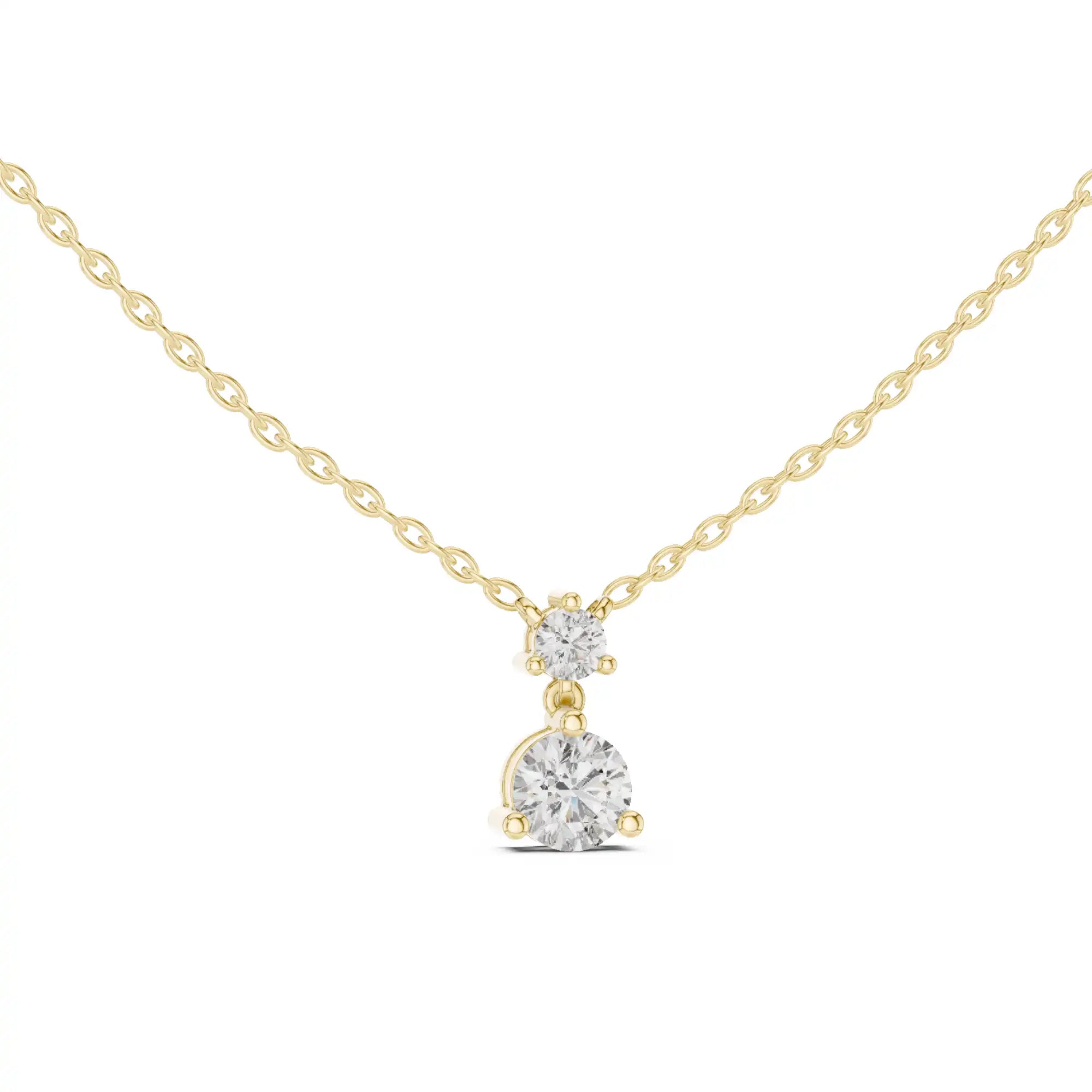 Round Lab Grown Diamond Drop Necklace