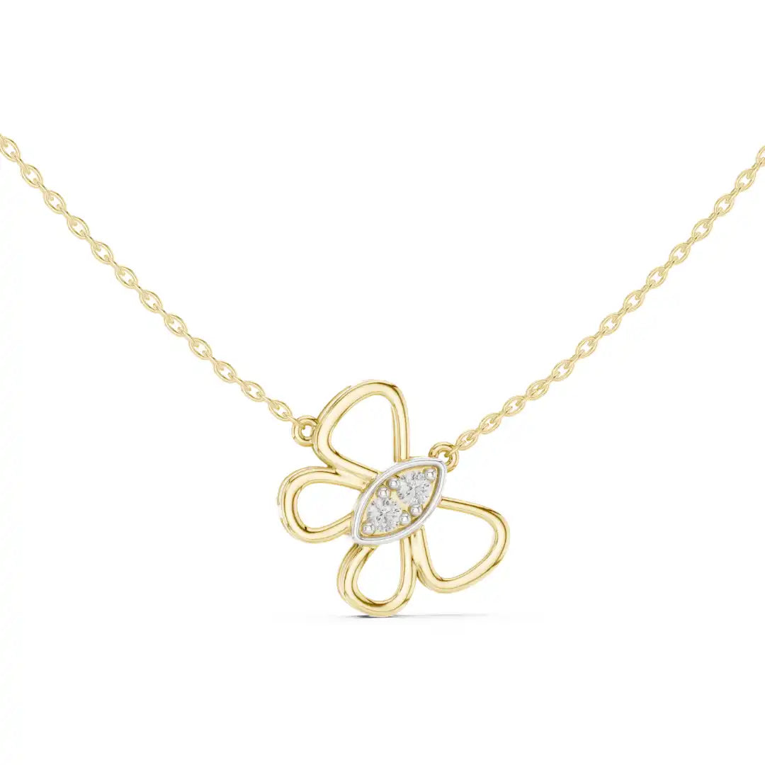 Diamond Butterfly Charm Necklace
