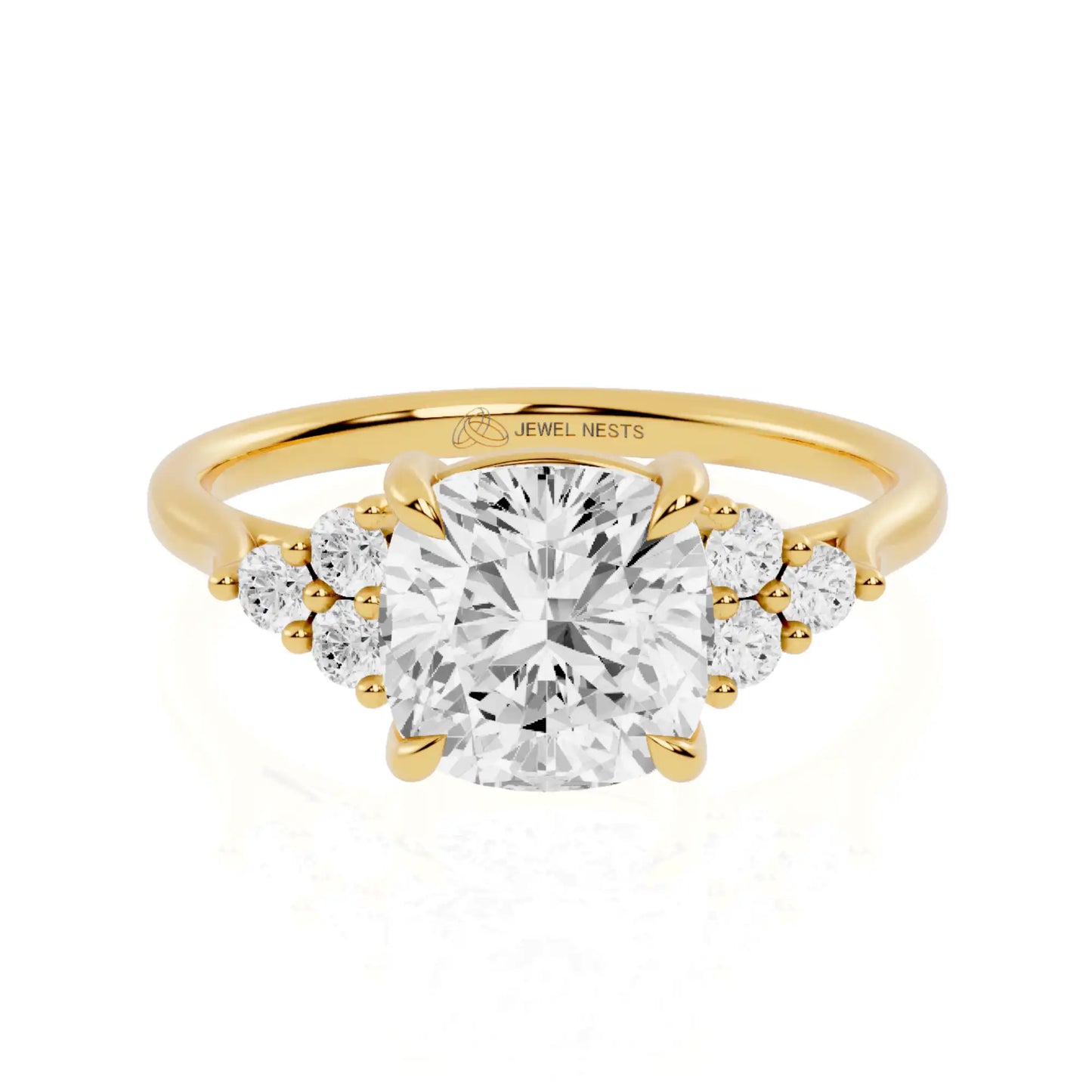 Cluster Round Accent Lab Grown Diamond Engagement Ring | Chicago Shine