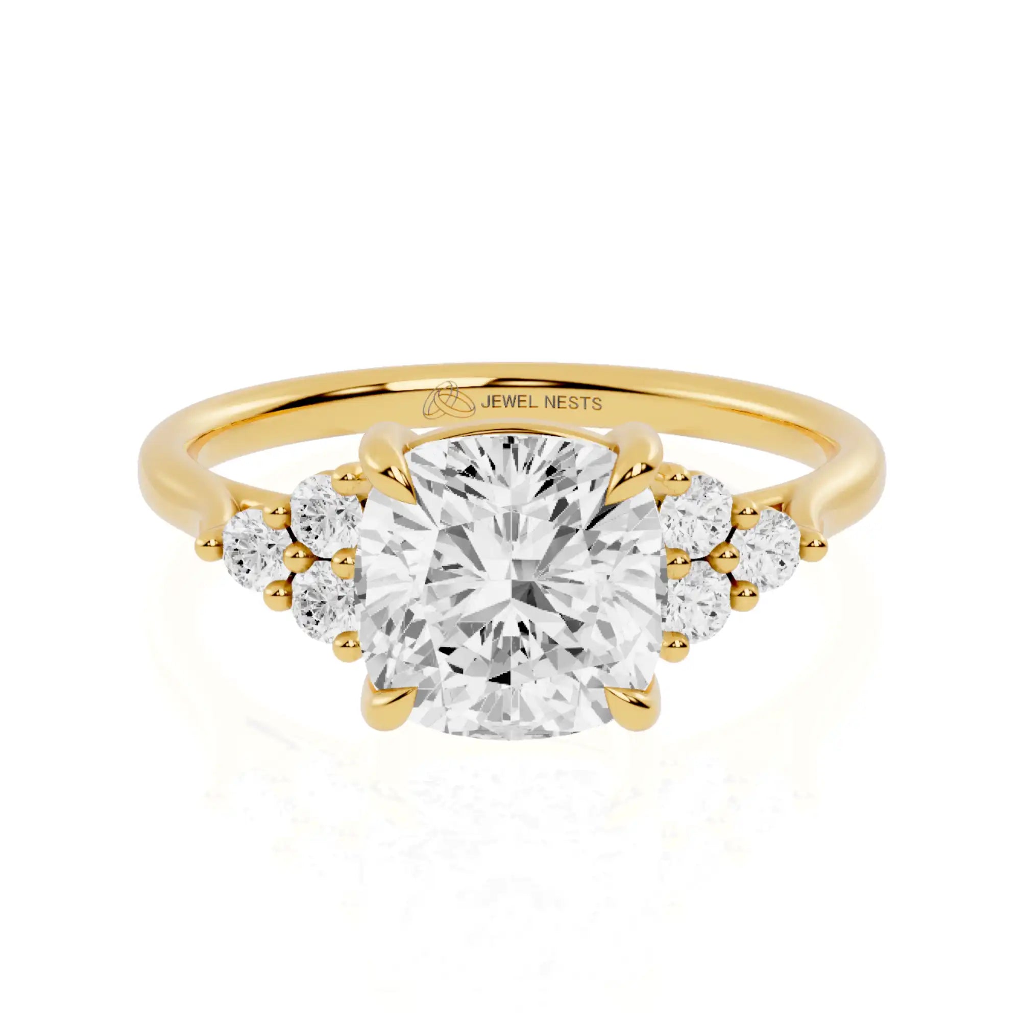 Cluster Round Accent Lab Grown Diamond Engagement Ring | Chicago Shine