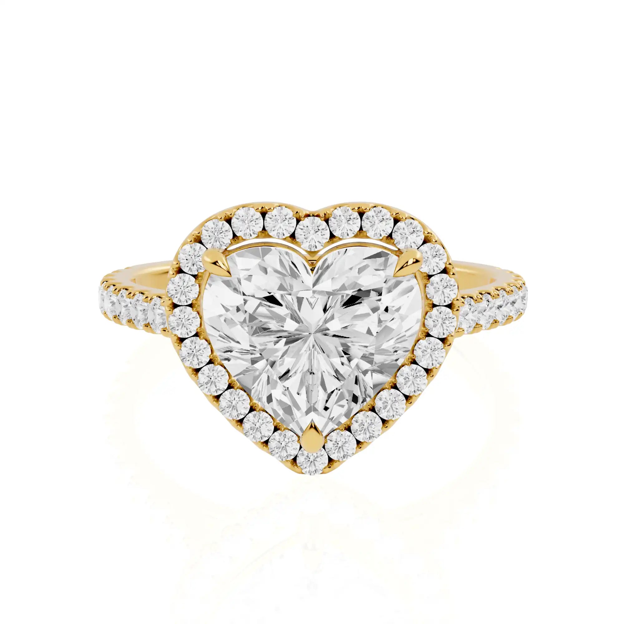 Heart Cut Lab Diamond Halo Engagement Ring | Lush Oasis