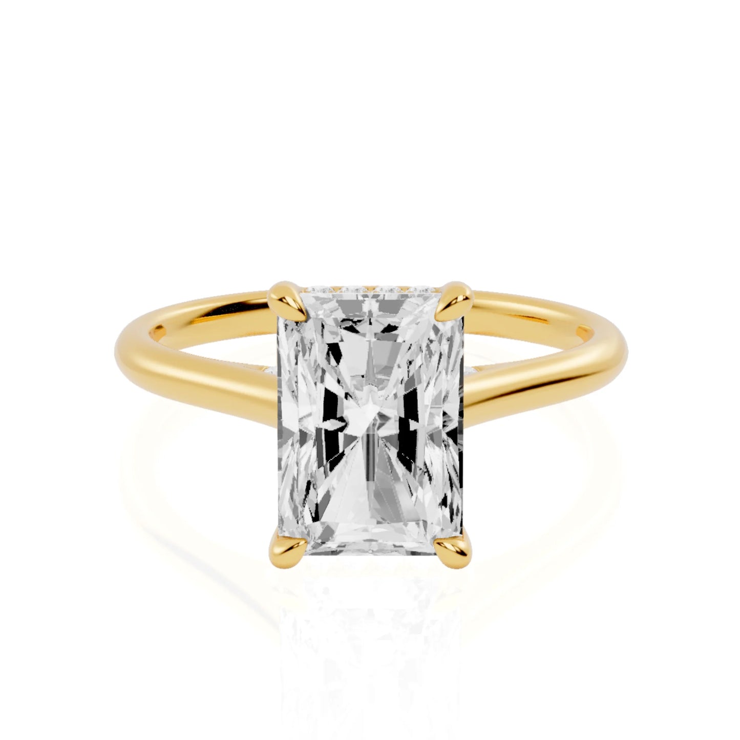 Cathedral Engagement Ring with Hidden Halo and Bridge Accent | Antwerp Glister