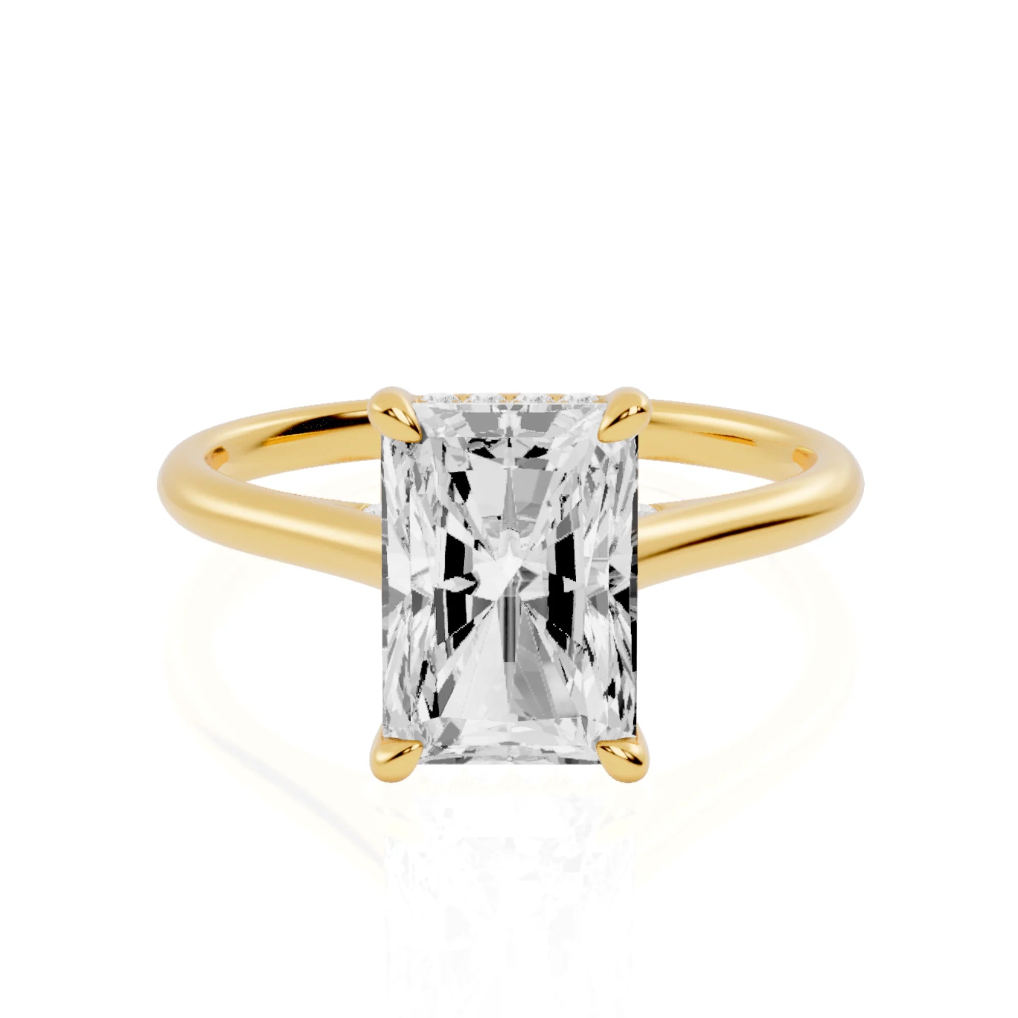 Cathedral Engagement Ring with Hidden Halo and Bridge Accent | Antwerp Glister