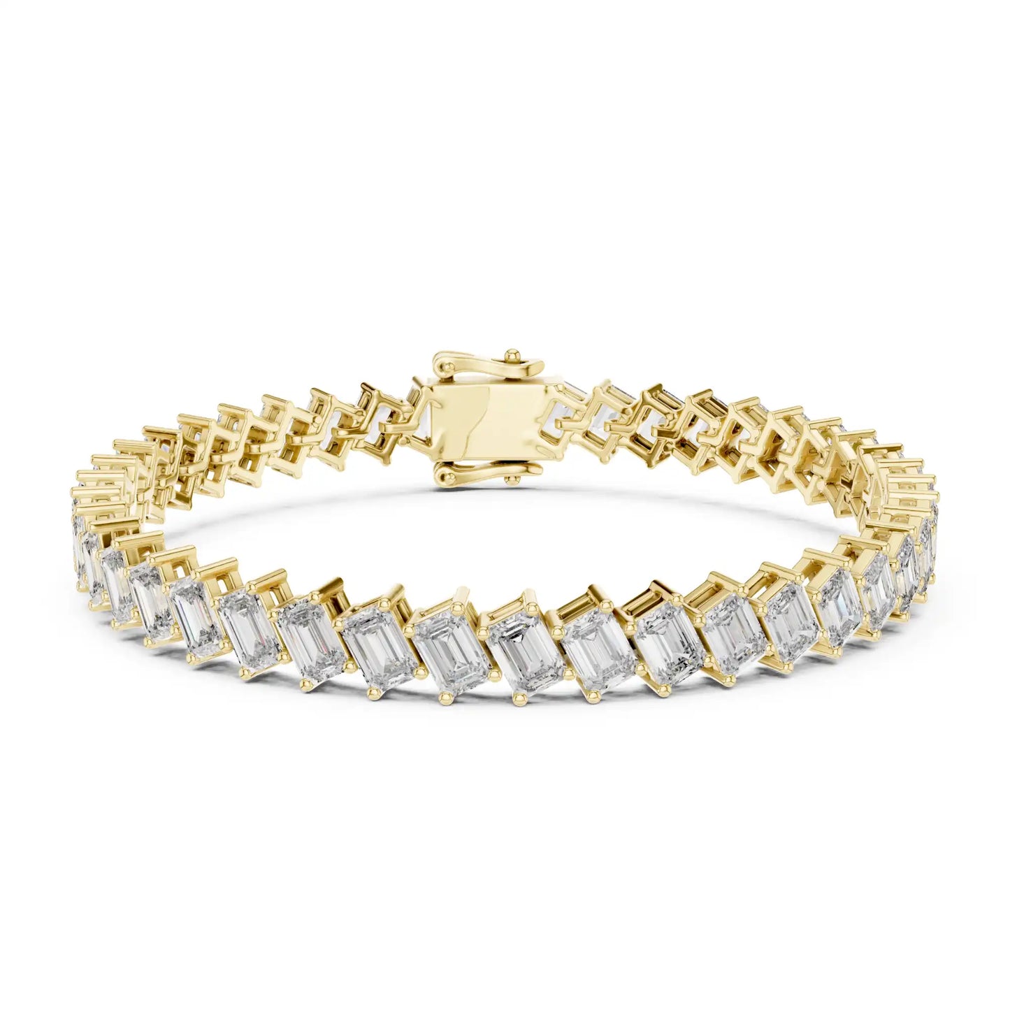Emerald Cut Lab Grown Diamond Tennis Bracelet | Machu