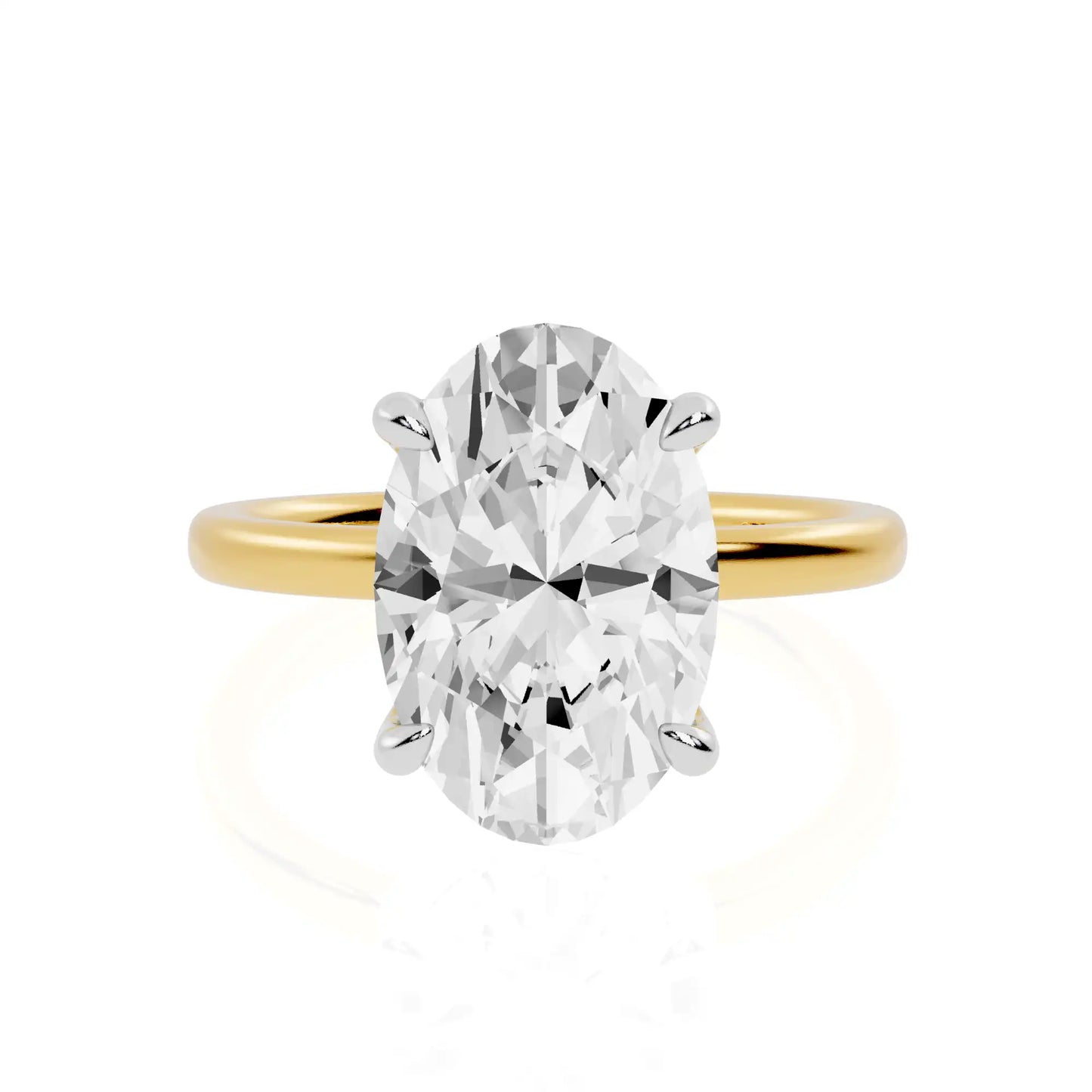 Two-Tone Gold Lab Grown Diamond Solitaire Engagement Ring | City Bliss