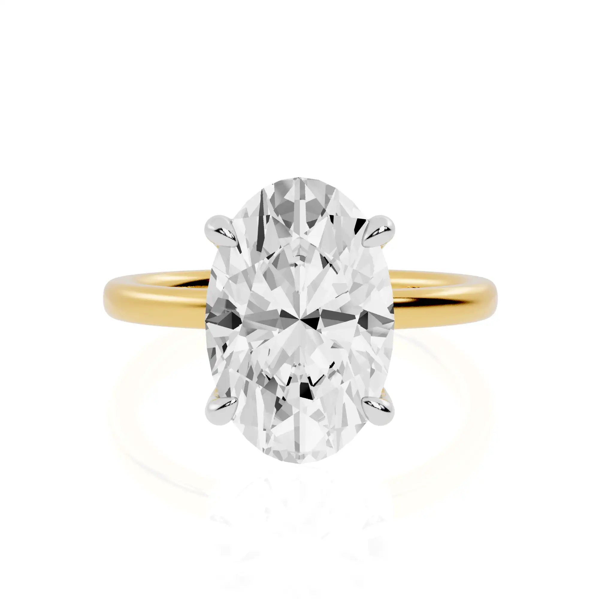 Two-Tone Gold Lab Grown Diamond Solitaire Engagement Ring | City Bliss