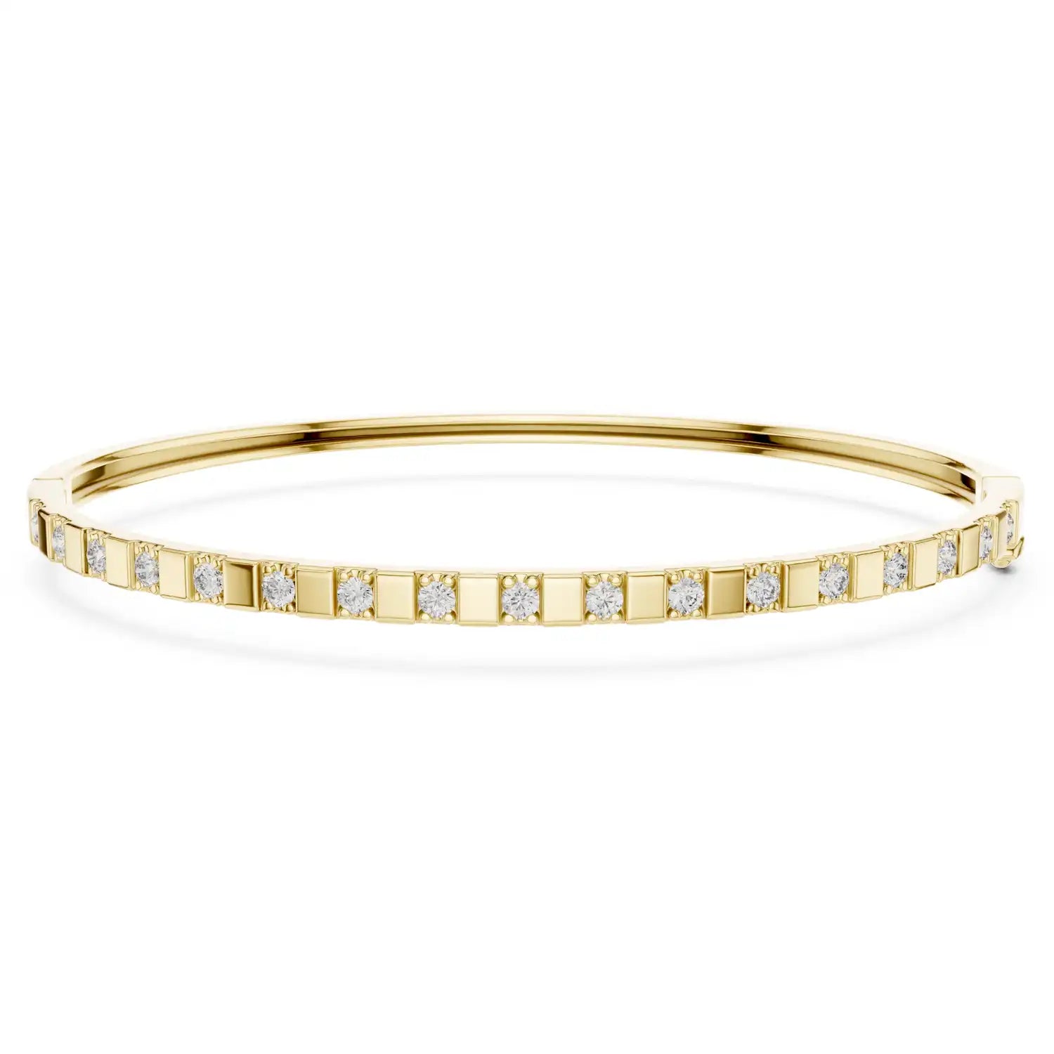 Geometric Column Pavé Bangle | Ines