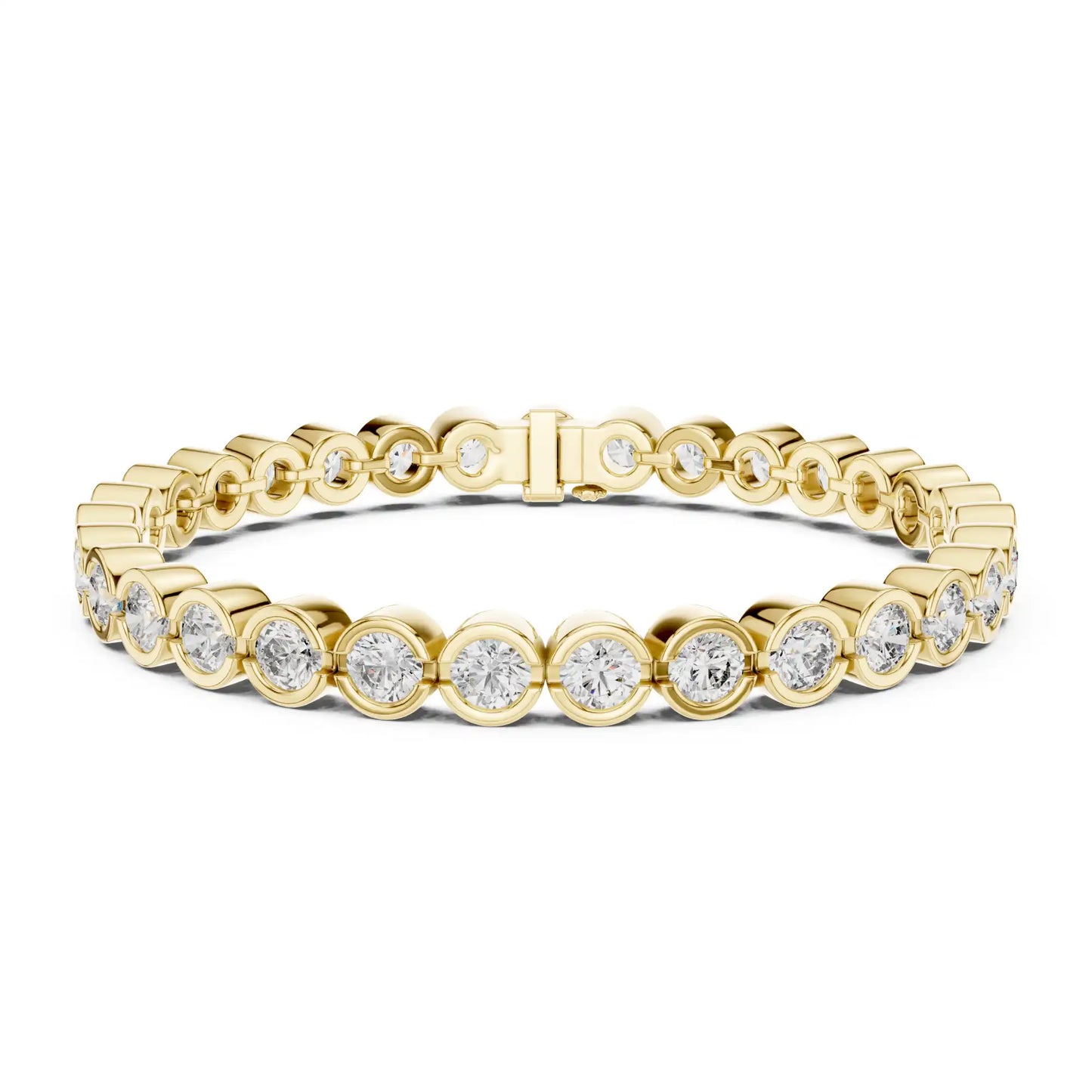 Round Lab Grown Diamond Bezel Tennis Bracelet
