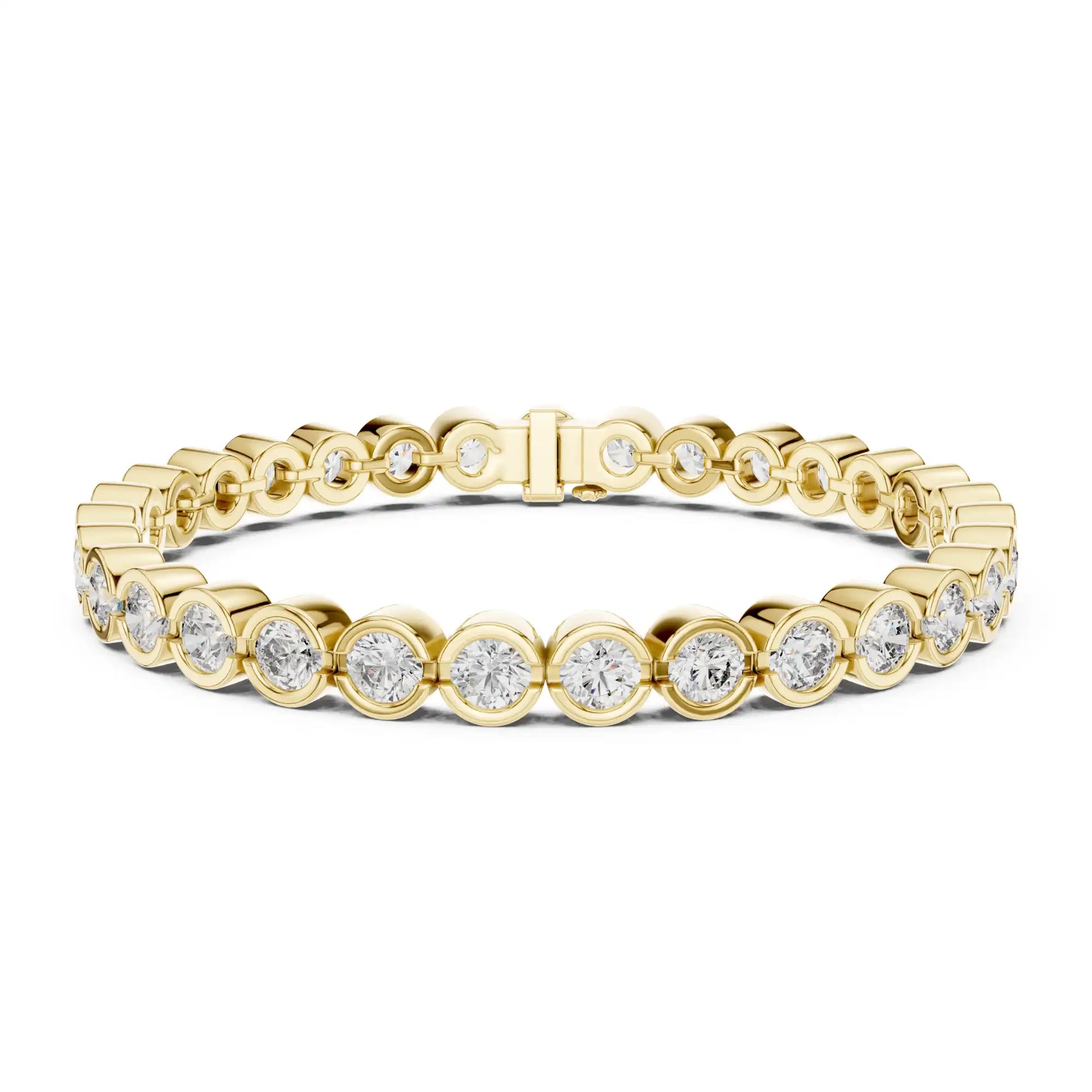 Round Lab Grown Diamond Bezel Tennis Bracelet