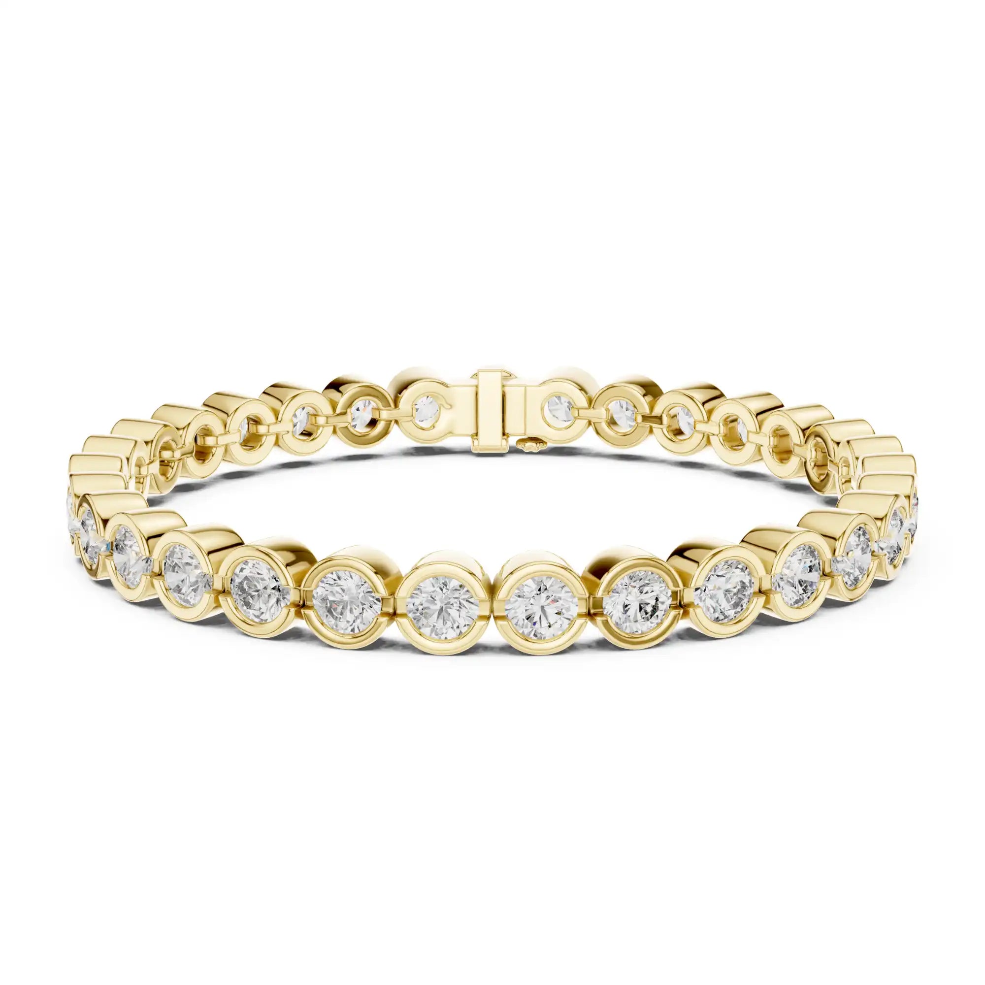 Round Lab Grown Diamond Bezel Tennis Bracelet