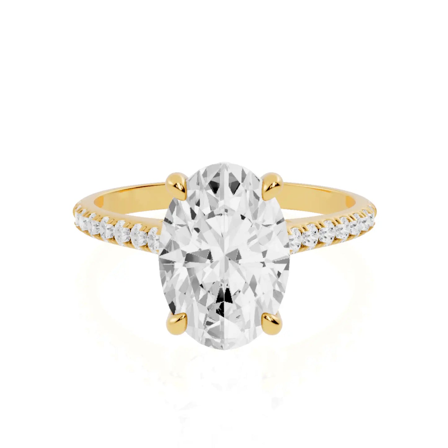 Cathedral Hidden Halo Pavé Engagement Ring with Diamond Bridge | Pecs Oath