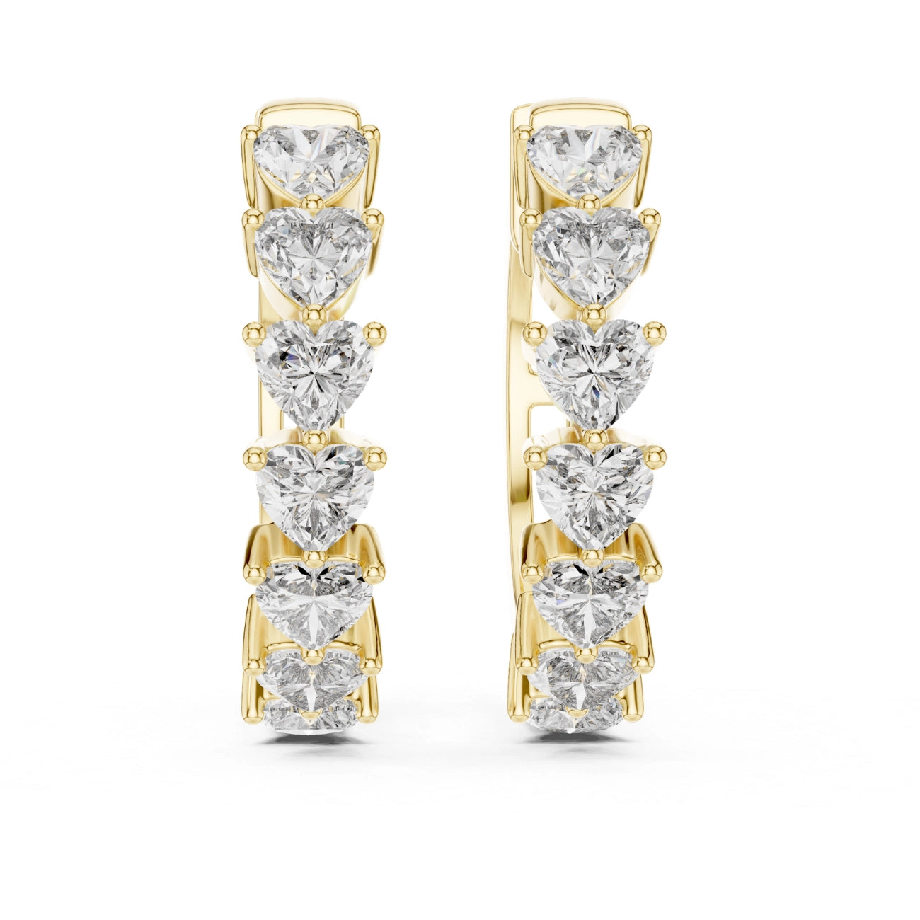 Lab Grown Diamond Hoop Earrings - Heart Shape Design | Melisande