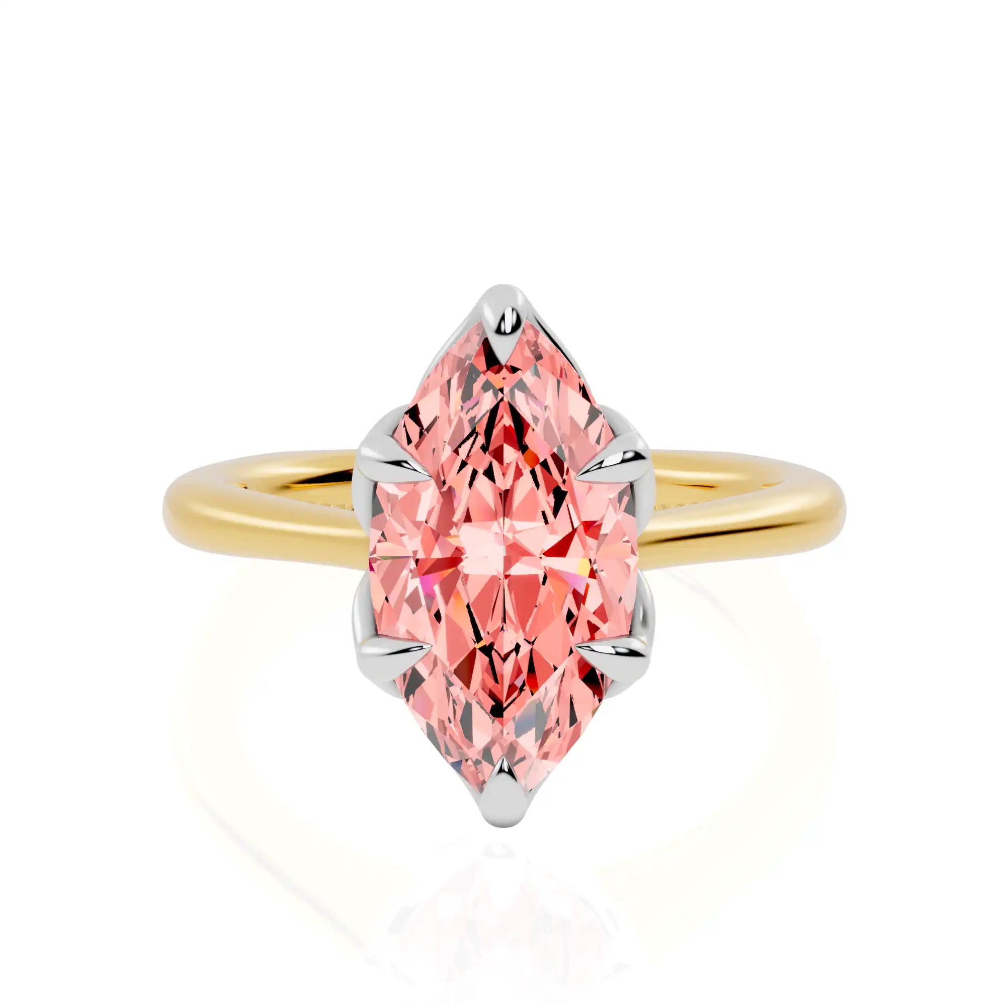 Vivid Pink Marquise Lab Diamond Ring | Congo Pines