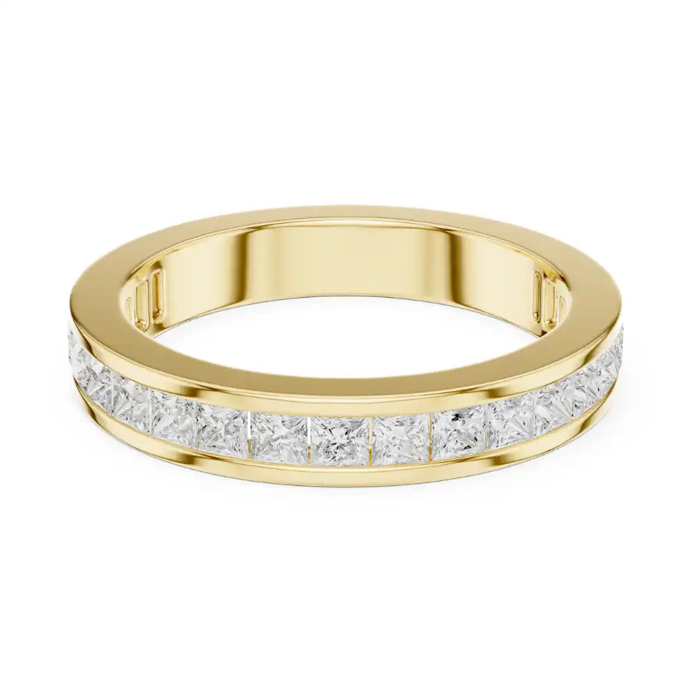 Princess Cut Channel-Set Wedding Band | Alia
