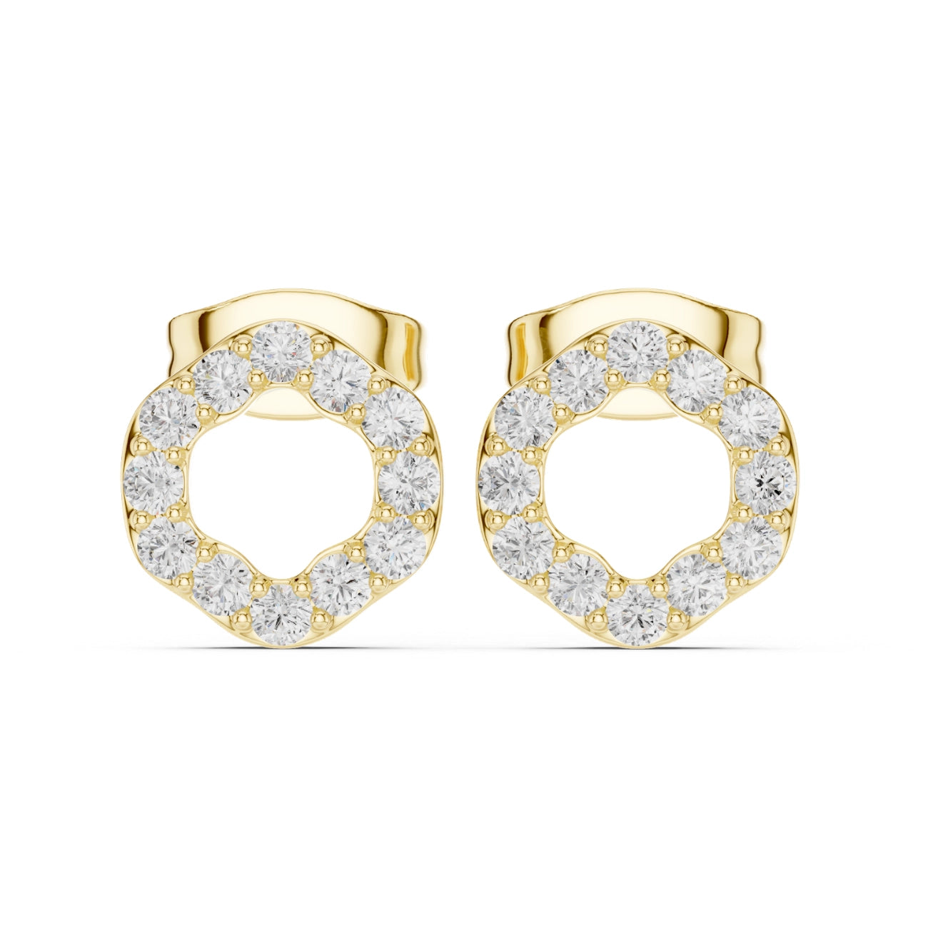 Shimmering Circle Lab Grown Diamond Earrings