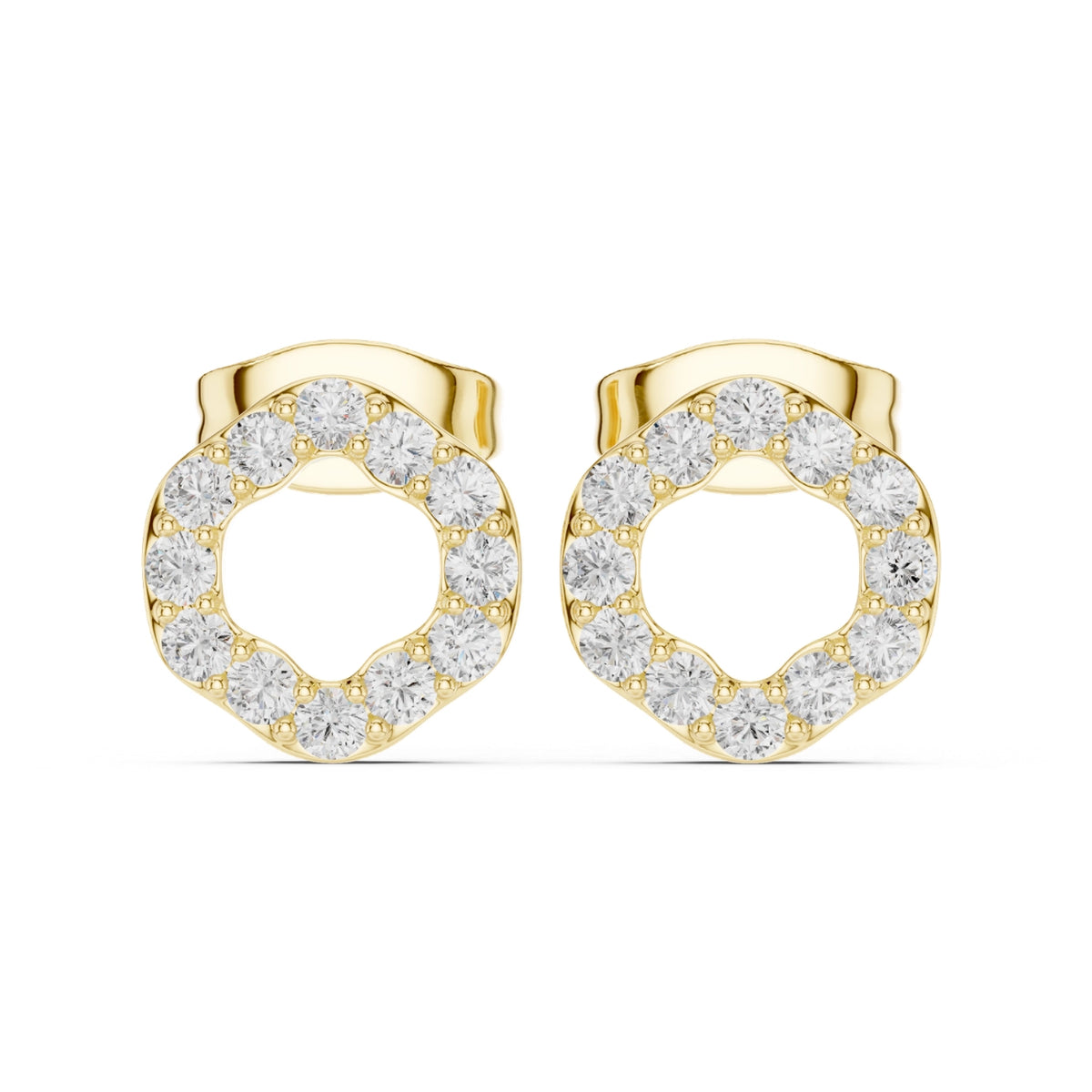 Shimmering Circle Lab Grown Diamond Earrings