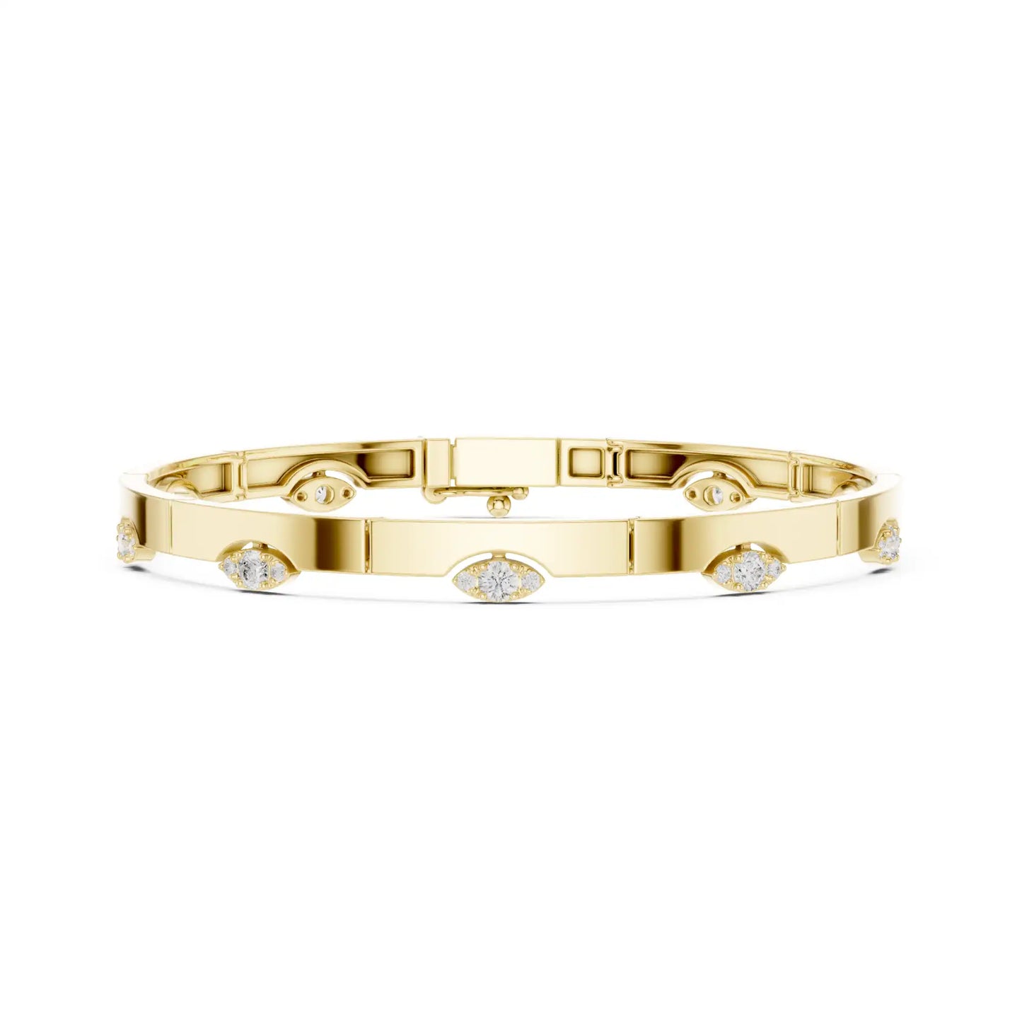 Sculptural Eye Motif Bangle Bracelet | Estela