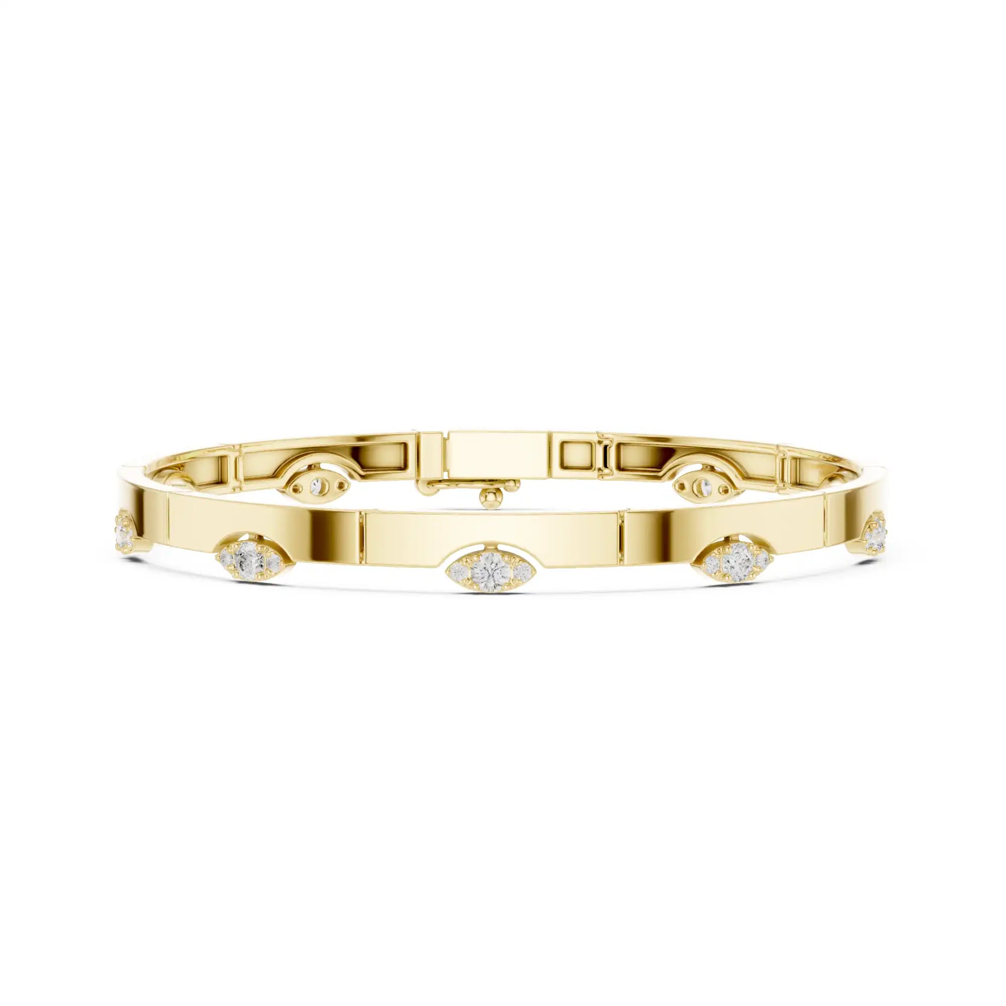 Sculptural Eye Motif Bangle Bracelet | Estela
