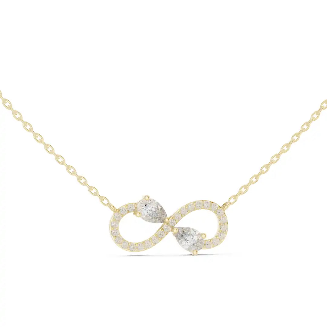Pear & Round Diamond Infinity Necklace