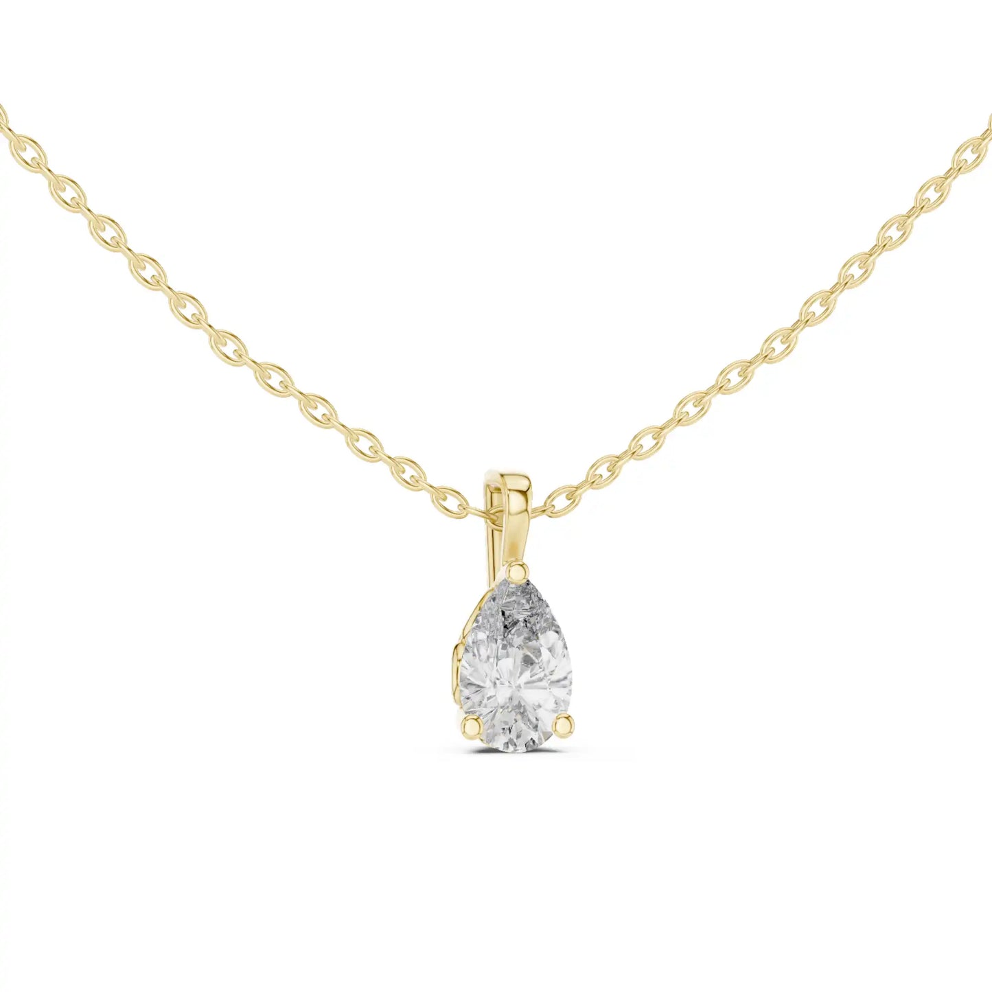 Pear Cut Lab Grown Diamond Solitaire Necklace