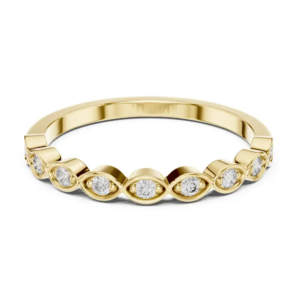 Marquise-Pod Diamond Wedding Band | Freya