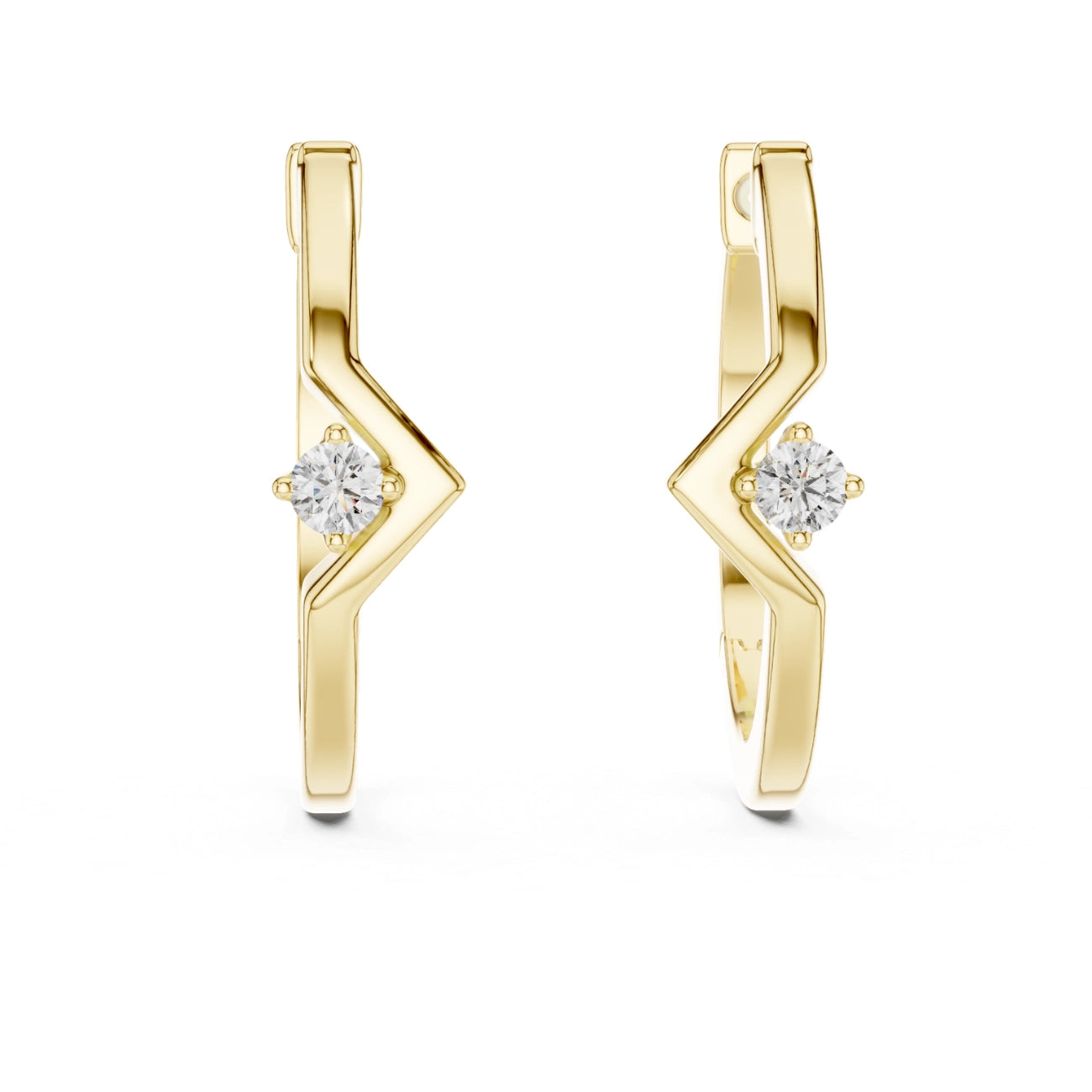 Lab Grown Diamond Hoop Earrings - Minimalist Round | Aurelia