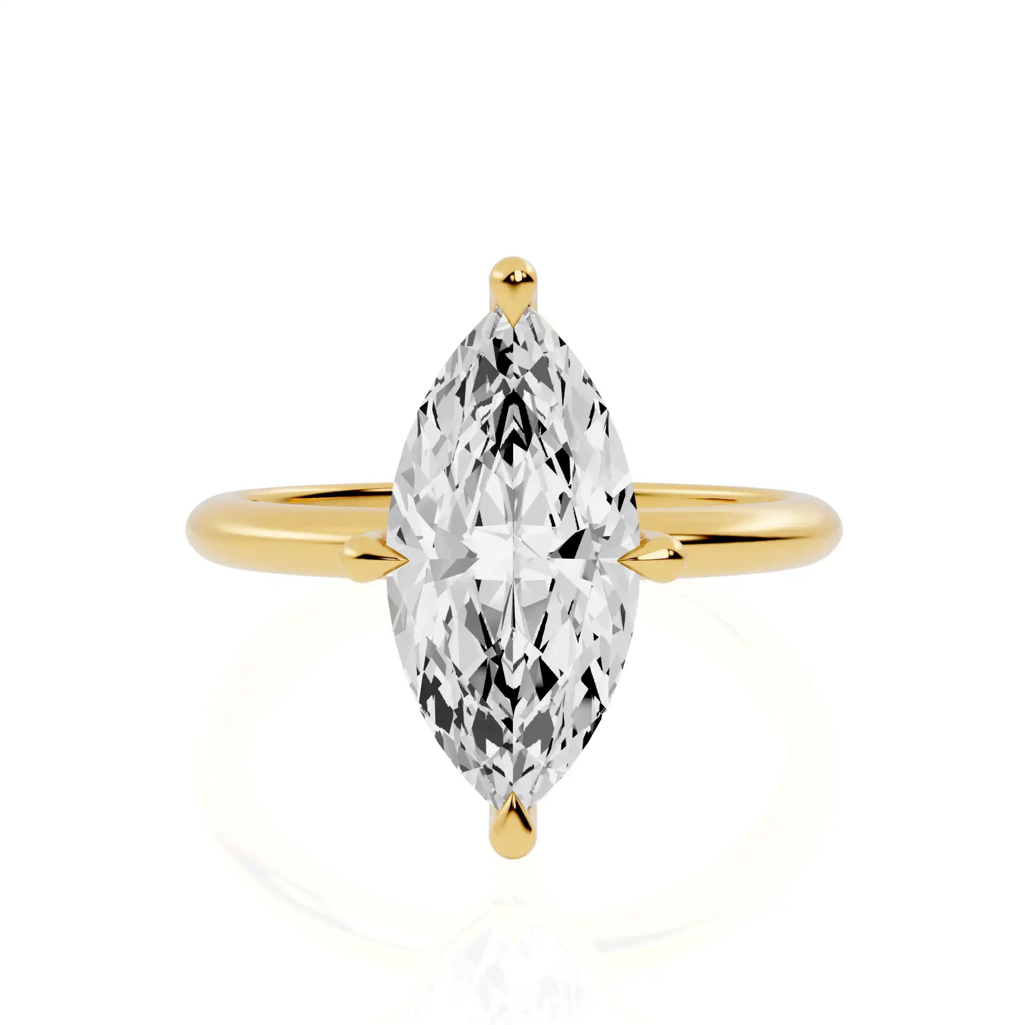 Compass Set Lab Grown Diamond Solitaire Engagement Ring