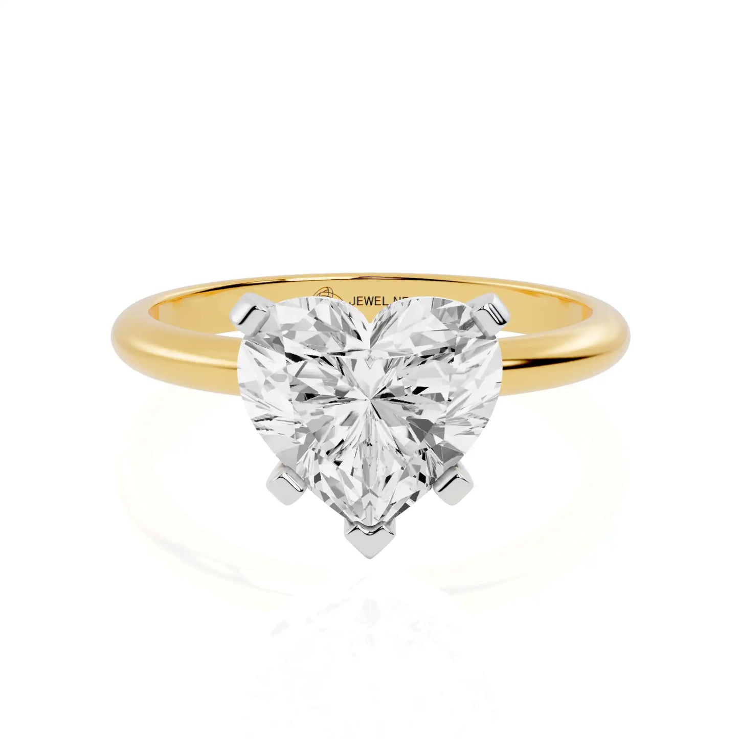 Two-Tone Gold Lab Grown Diamond Solitaire Engagement Ring | Maple Bliss