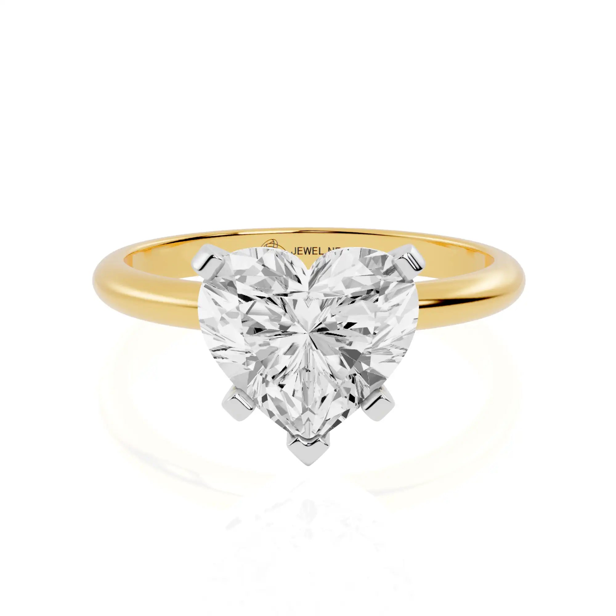 Two-Tone Gold Lab Grown Diamond Solitaire Engagement Ring | Maple Bliss