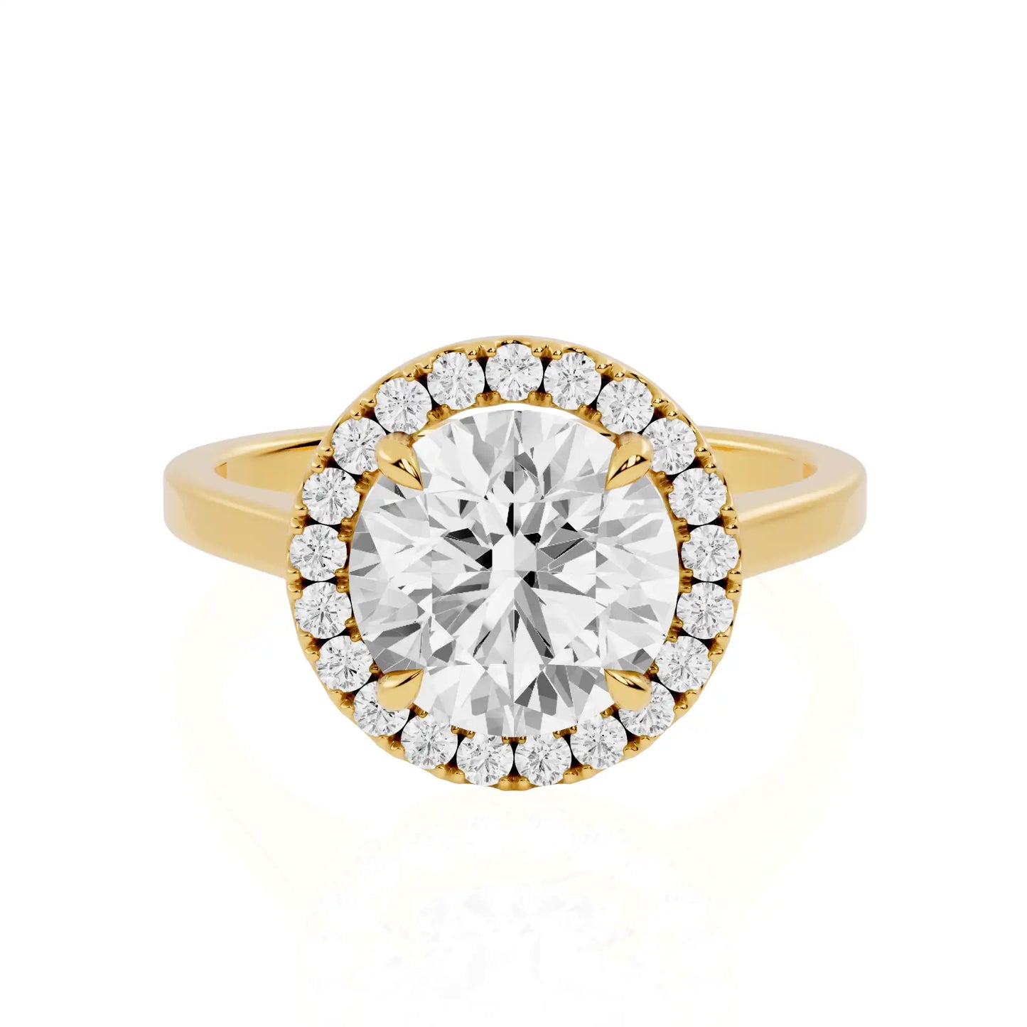 Round Brilliant Lab Diamond Halo Engagement Ring | Petra Jewel