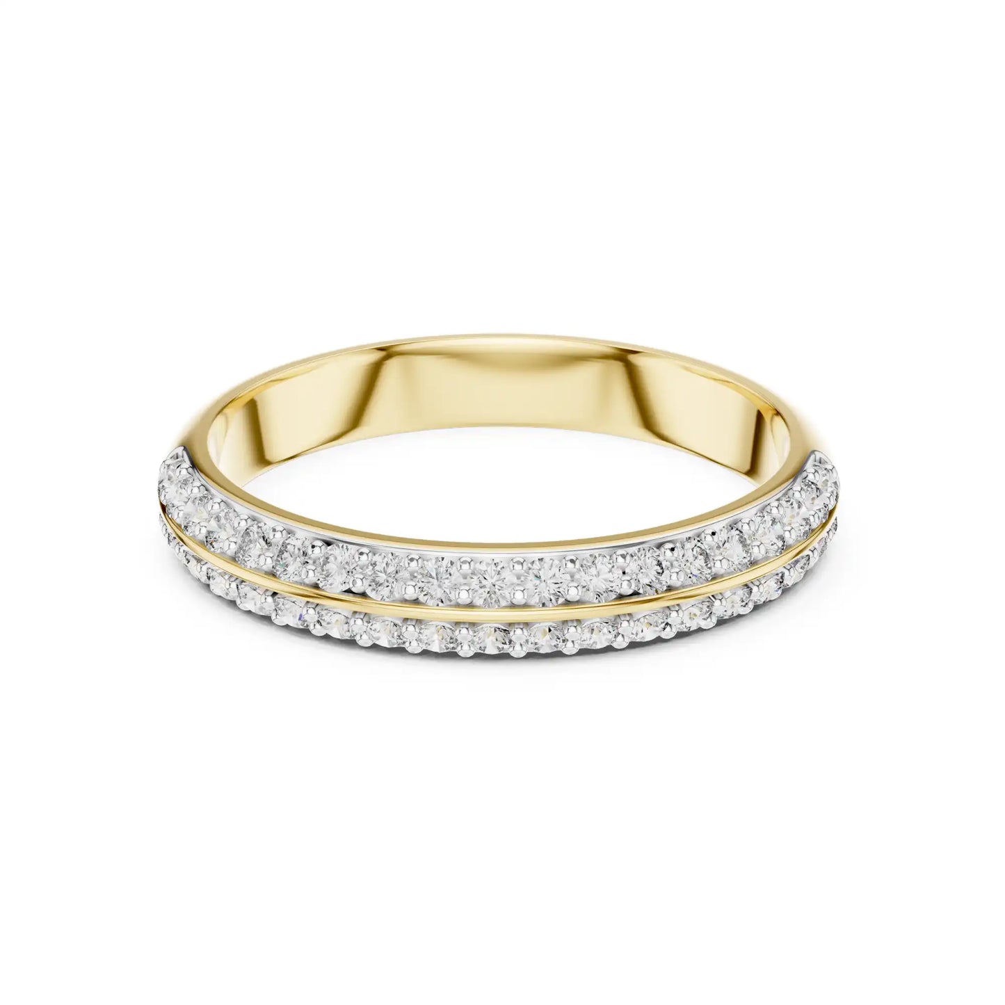Lab Grown Diamond Wedding Band - Double Row Pavé Design | Nova