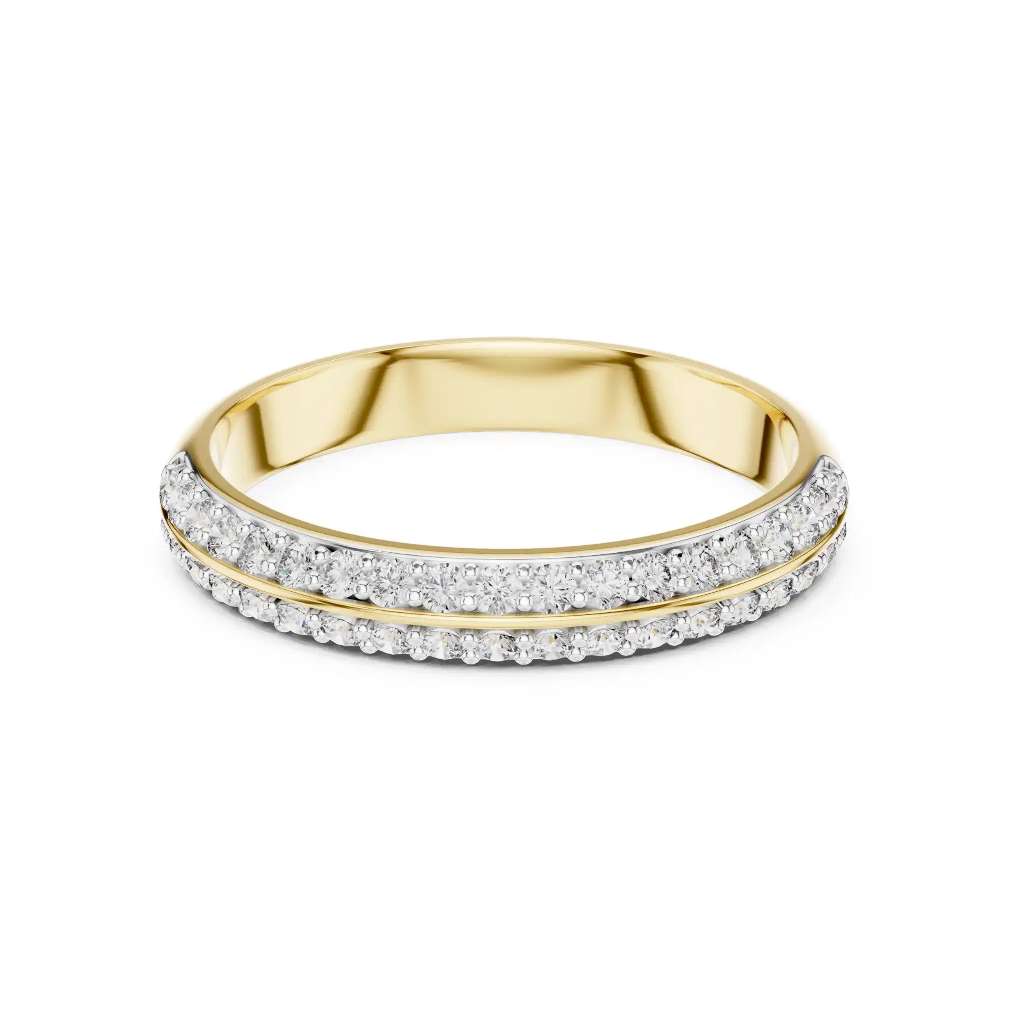 Lab Grown Diamond Wedding Band - Double Row Pavé Design | Nova
