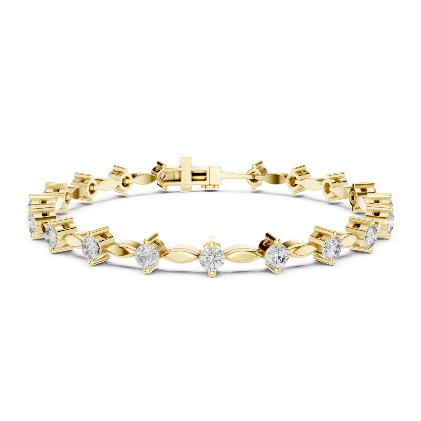 Round Lab Grown Diamond & Marquise Motif Tennis Bracelet | Capri