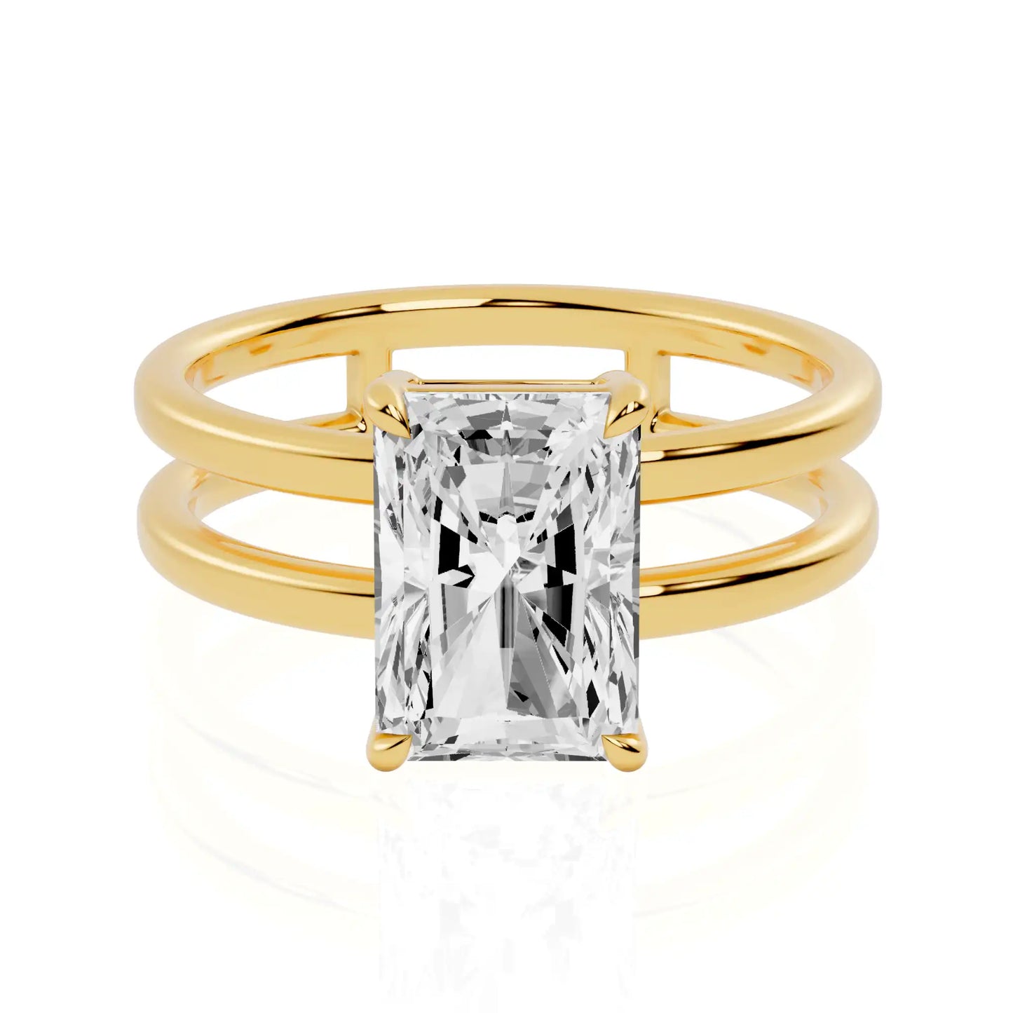 Double Band Lab Grown Diamond Solitaire Engagement Ring | Romance Trail