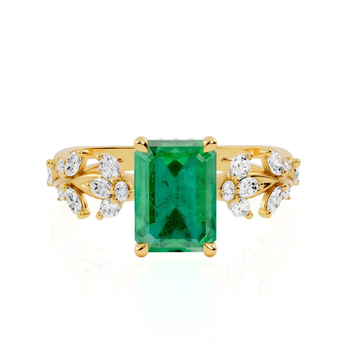 Nature Inspired Emerald Engagement Ring | The Nile Fern