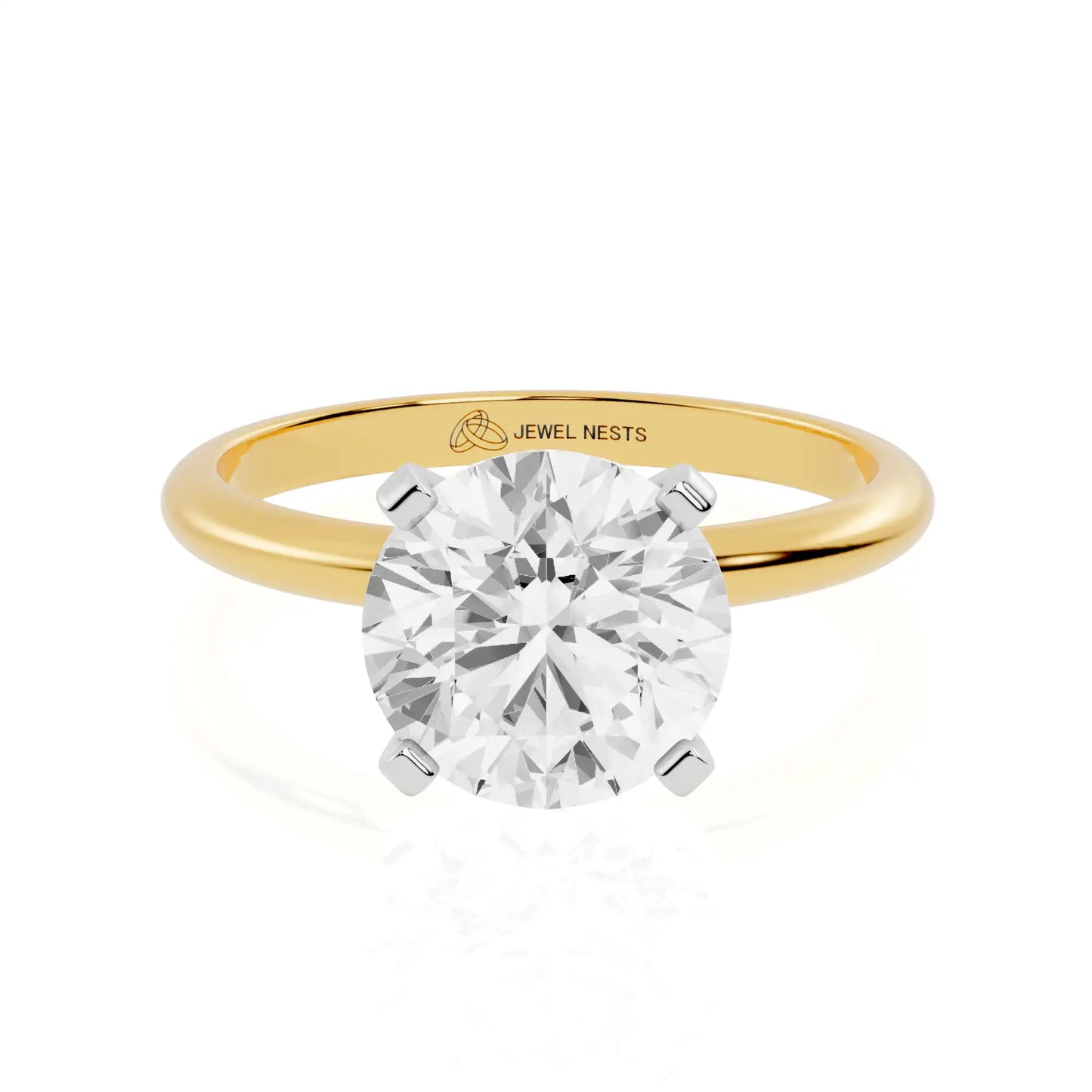 Two-Tone Gold Lab Grown Diamond Solitaire Engagement Ring | Maple Grace