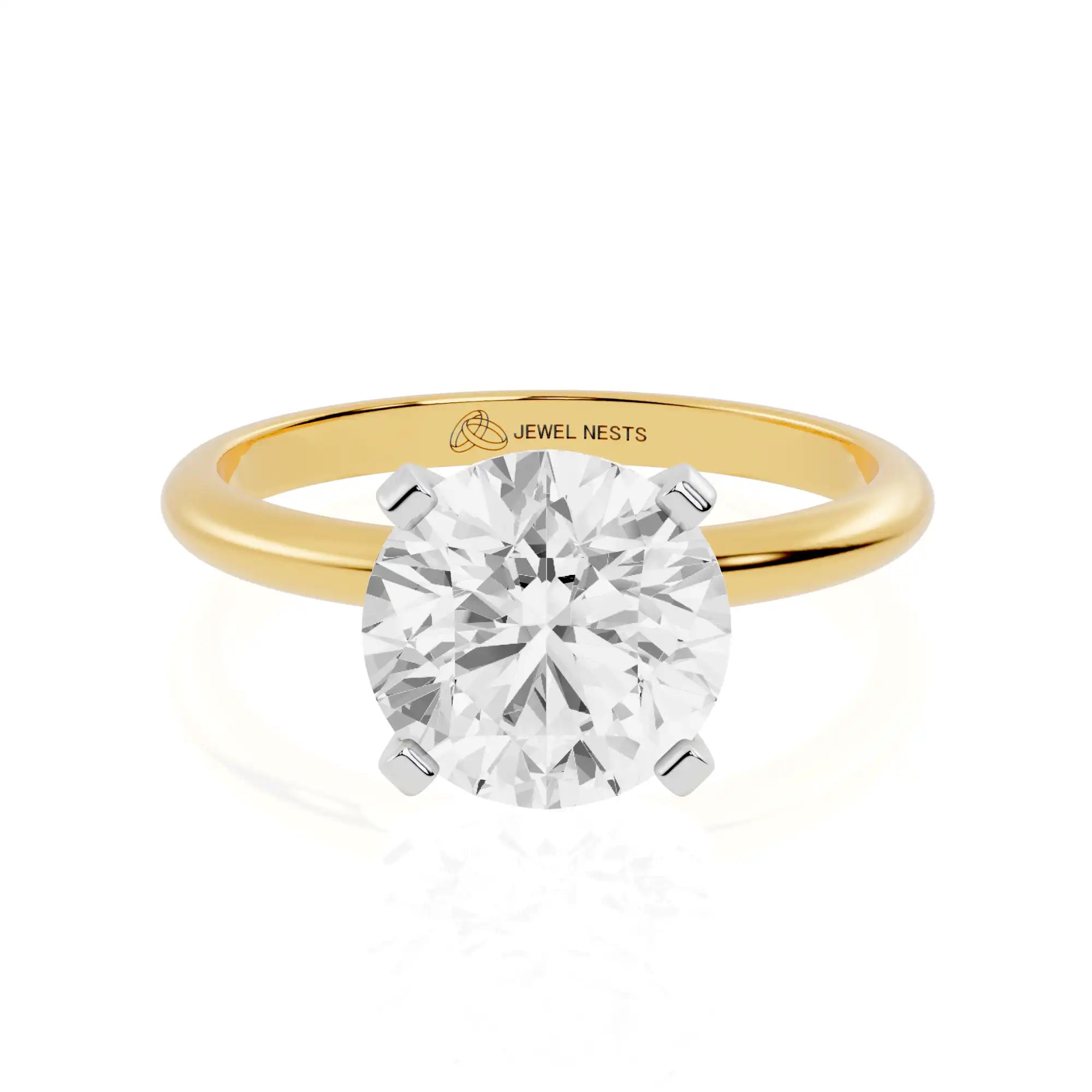 Two-Tone Gold Lab Grown Diamond Solitaire Engagement Ring | Maple Grace