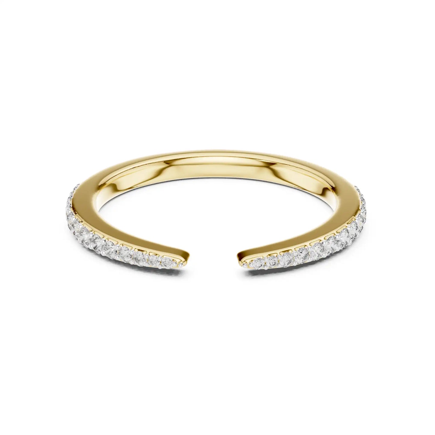 Lab Grown Diamond Wedding Band - Open Gap Tapered Design | Mila
