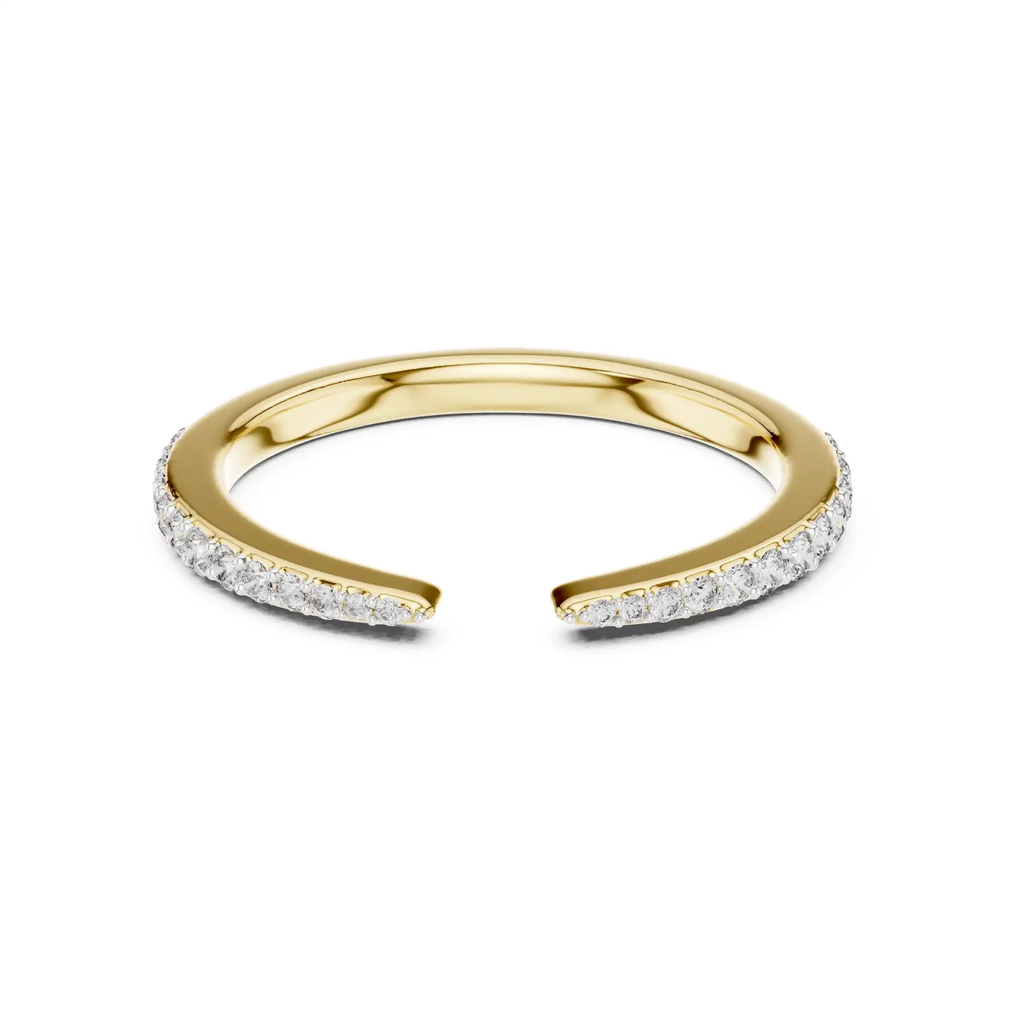 Lab Grown Diamond Wedding Band - Open Gap Tapered Design | Mila