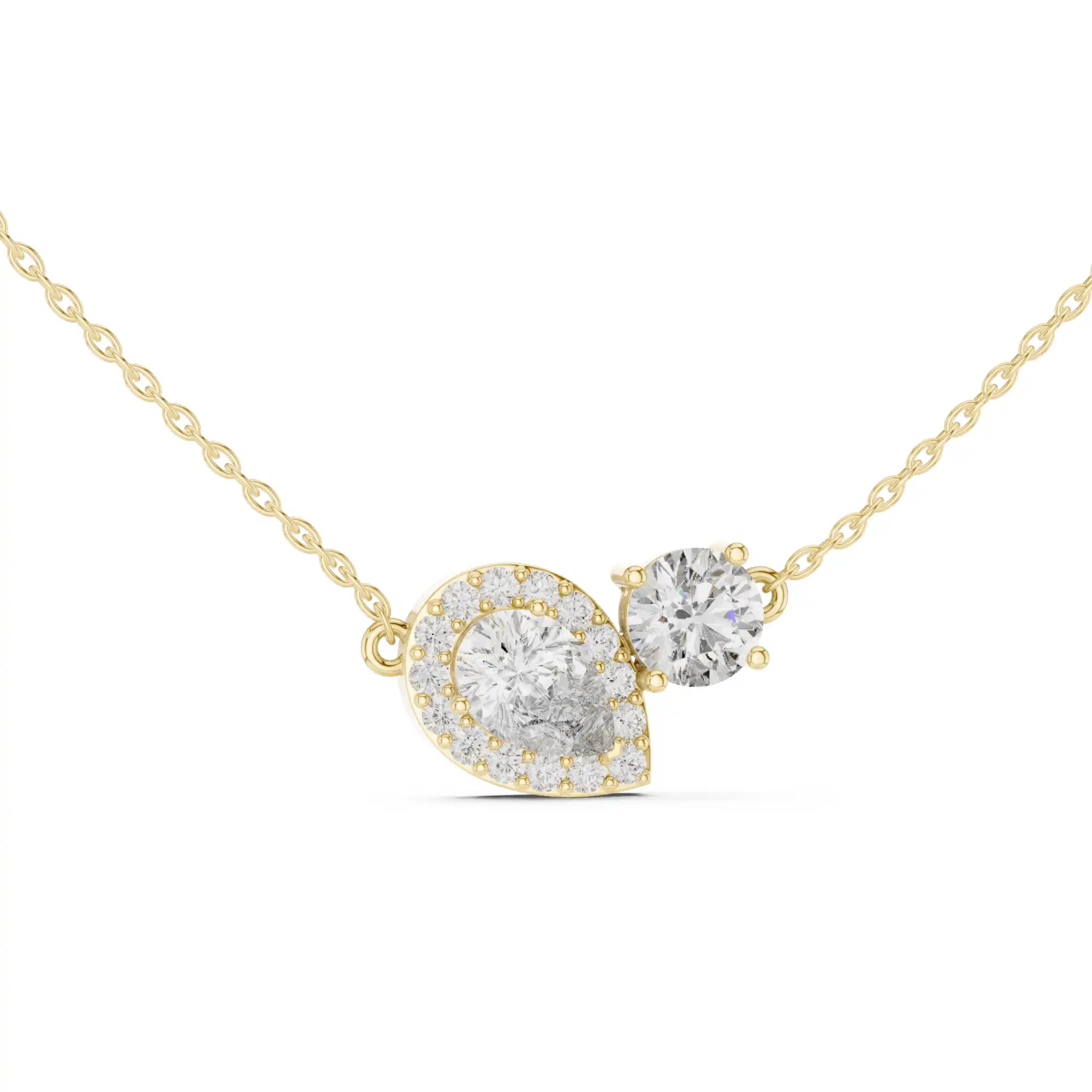 Pear & Round Toi et Moi Lab Grown Diamond Necklace