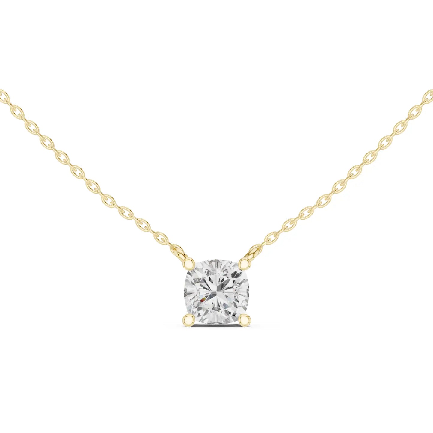 Cushion Cut Lab Grown Diamond Solitaire Necklace | Azalea