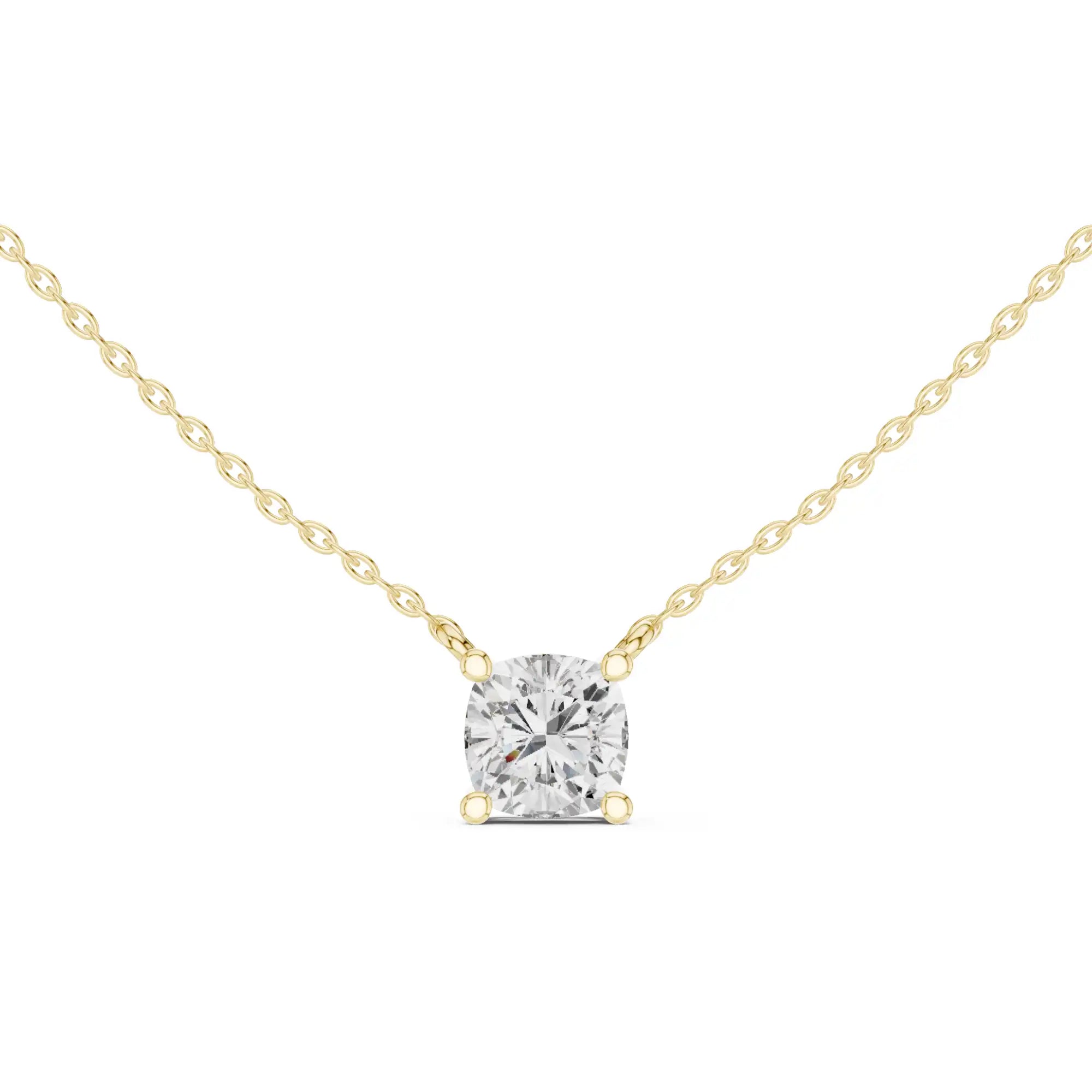 Cushion Cut Lab Grown Diamond Solitaire Necklace | Azalea