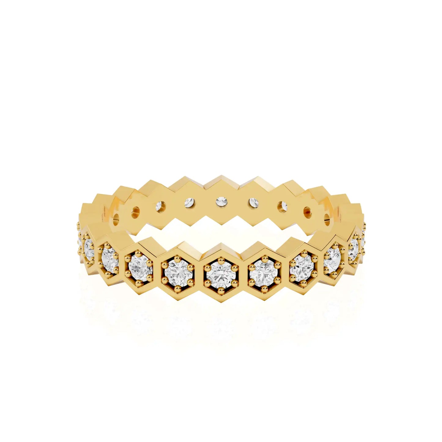 Honeycomb Diamond Engagement Ring