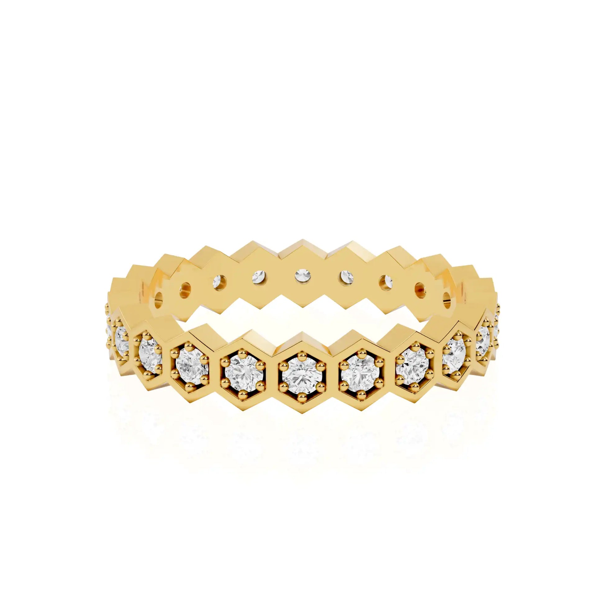 Honeycomb Diamond Engagement Ring