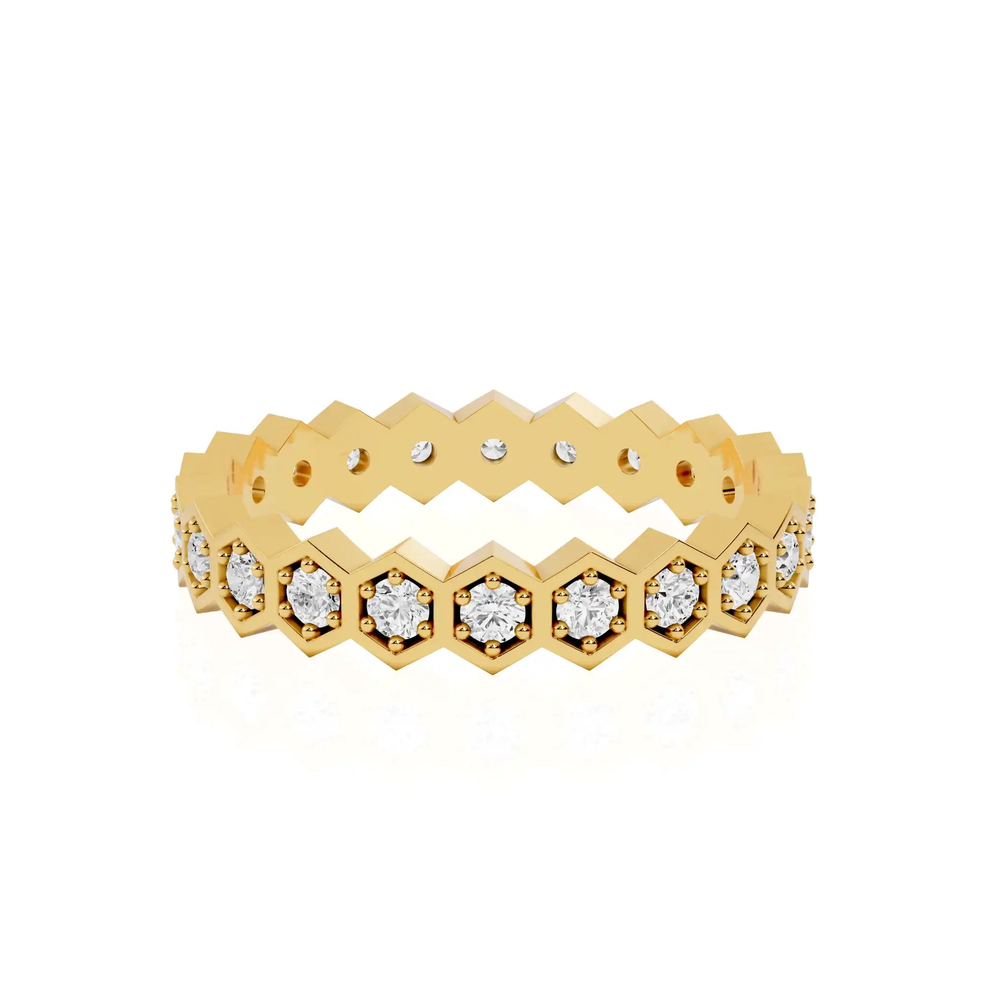Honeycomb Diamond Engagement Ring